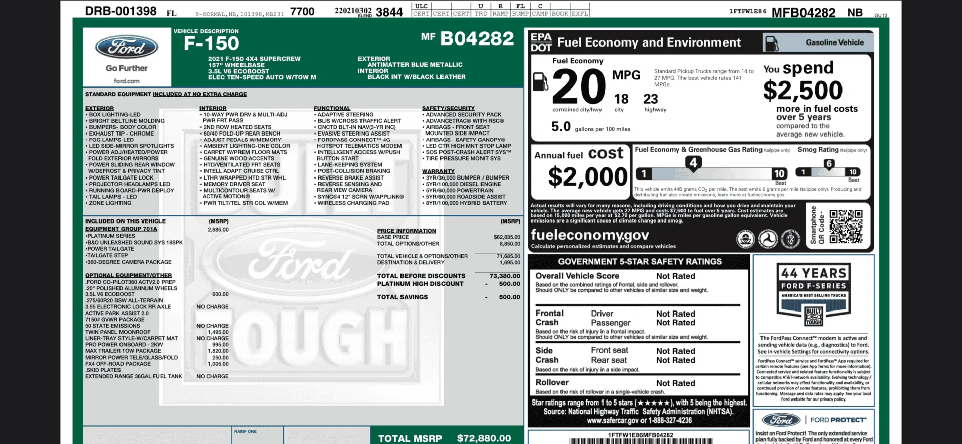 Ford F-150 Strange Window Sticker E9707DF4-4180-40FB-834D-2A0441D9D687