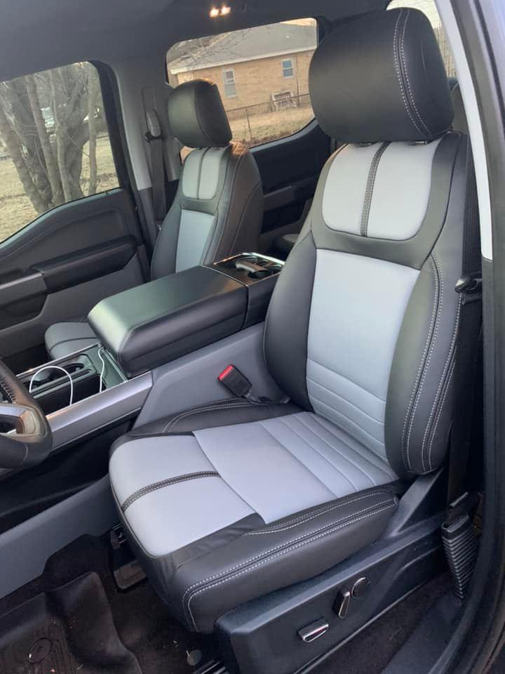 Ford F-150 RoadWire Leather Seat Covers installed in 2021 XLT F150 Interior 