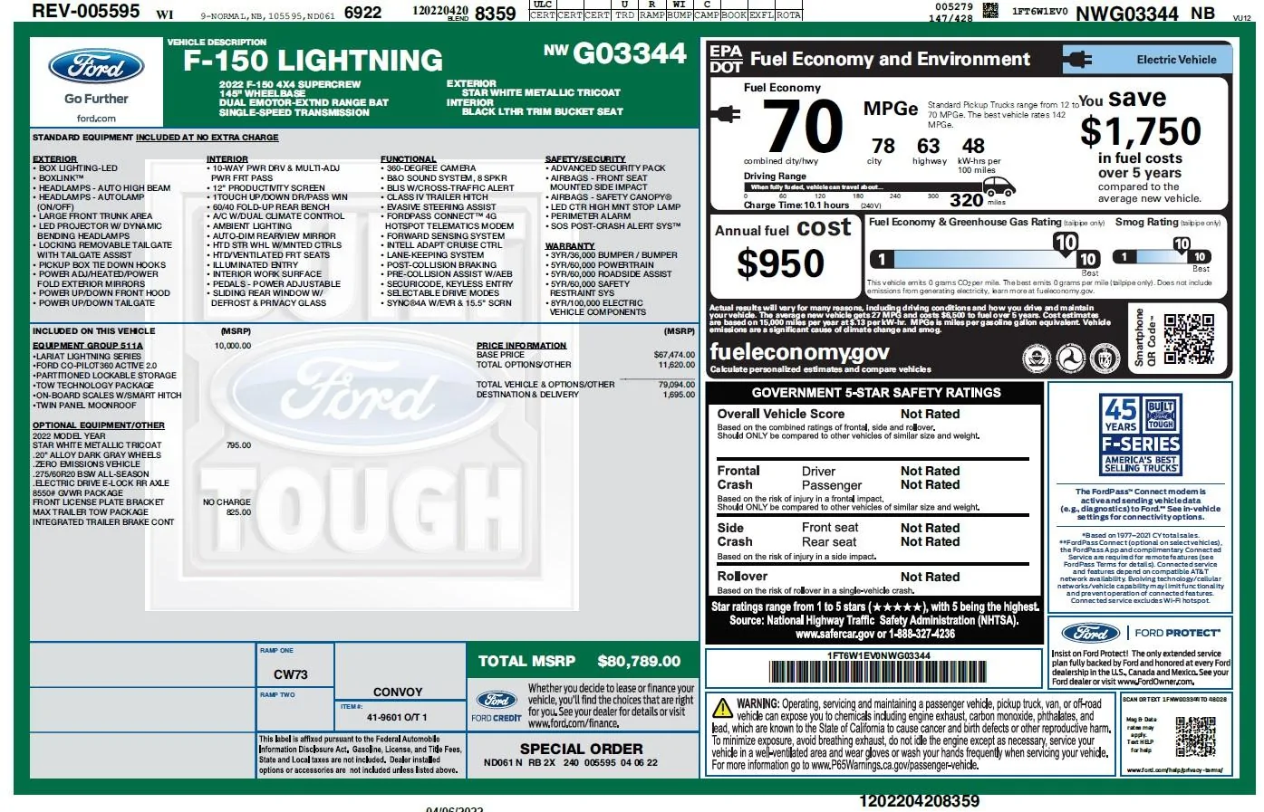 Ford F-150 4/18/22 Build Week F150 Lightning