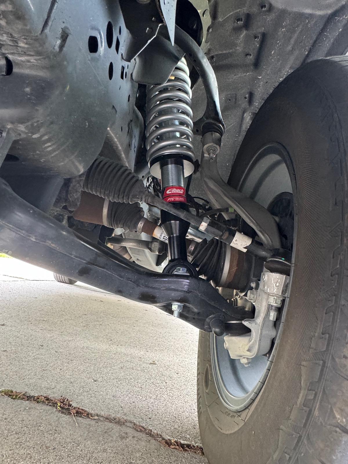 Ford F-150 Eibach Pro-Truck Stage 2R Coilover Level Kit installed on 2023 F-150 f150 post level suspension angles