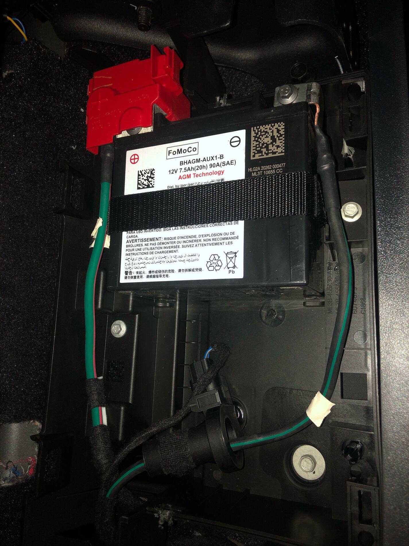 Ford F-150 Anyone know what small battery under rear seat is for? f150auxbattery