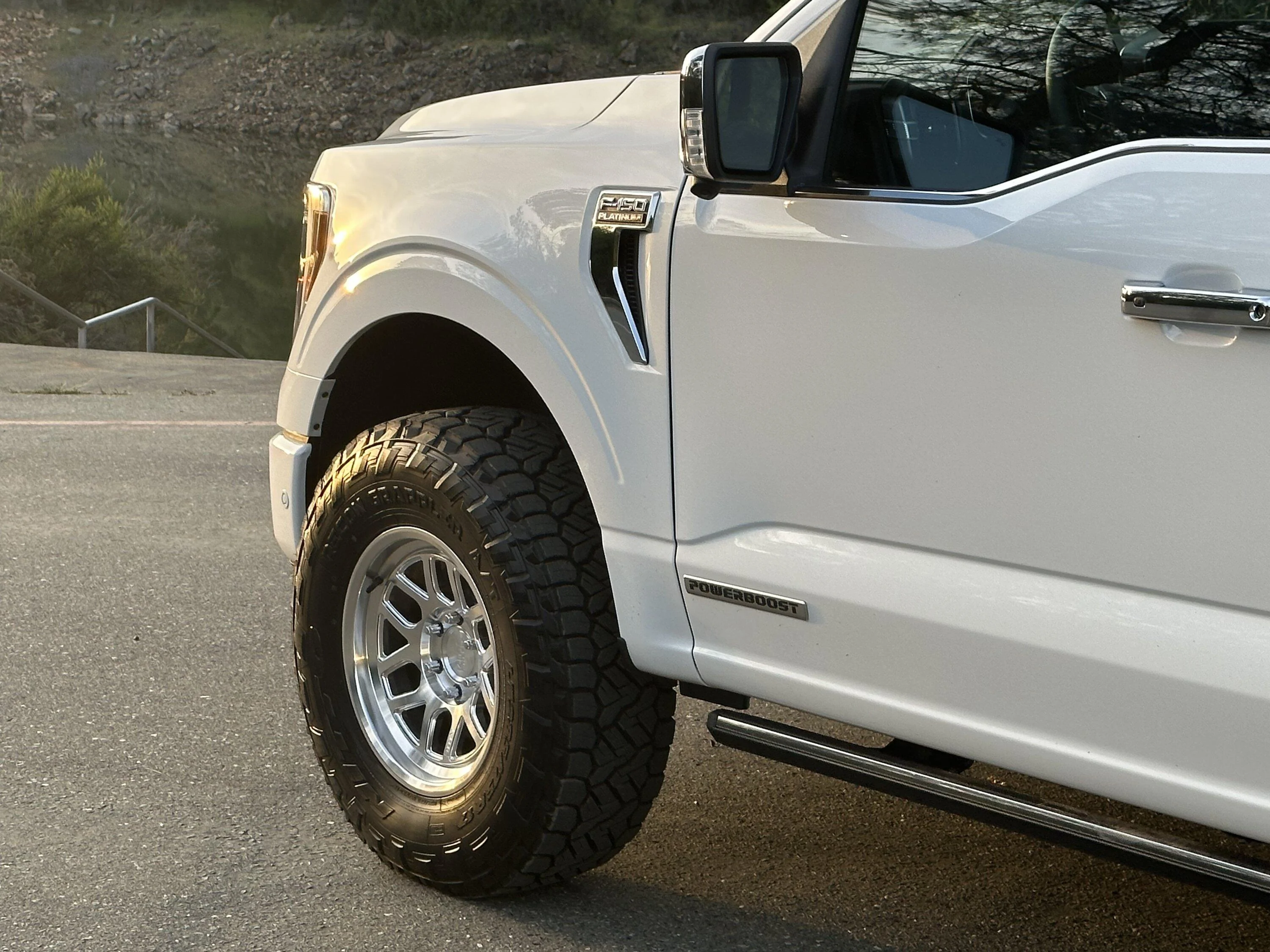 Ford F-150 ‘23 Platinum PowerBoost F-150 with: KMC446 wheels, Nitto Recon Grapplers. Ford Performance (Bilstein) Leveling Kit FAEF1DC9-255B-4273-8F5D-DBBC8FC12851