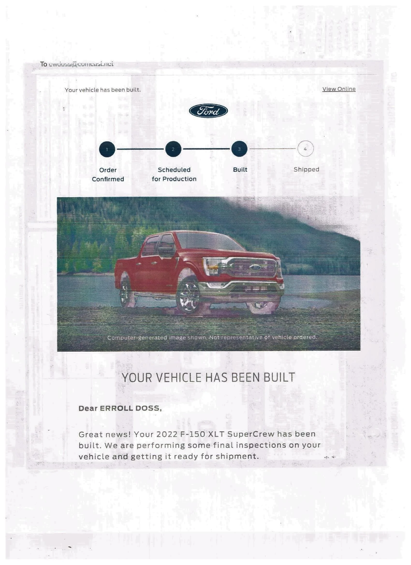 Ford F-150 12/20/2021 Build Club FoMoCo-Built Email - Pg 1