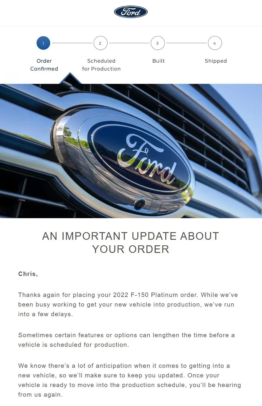 Ford F-150 Hope or continued despair regarding Ford email? Ford email