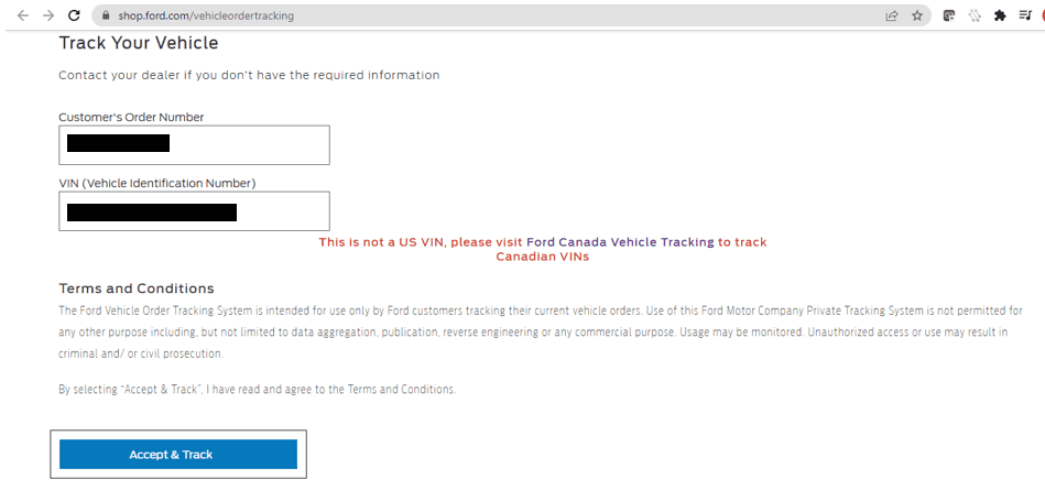 Ford F-150 Canadian VIN tracking ford vehicle tracking 1