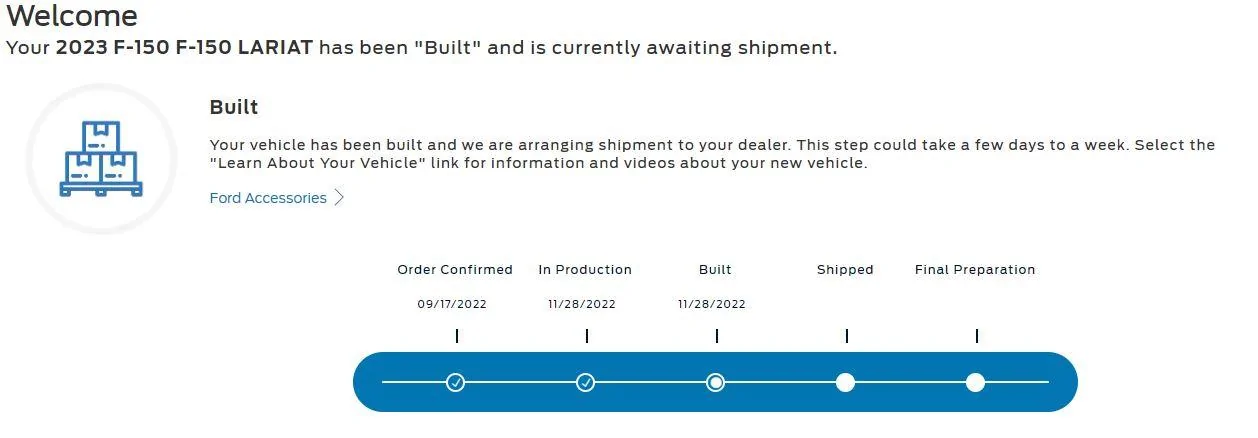 Ford F-150 2023 F150 build date FordTracking