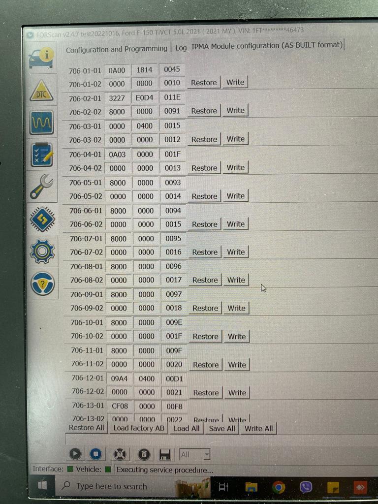 Ford F-150 ECU module programming guide using FDRS forscan