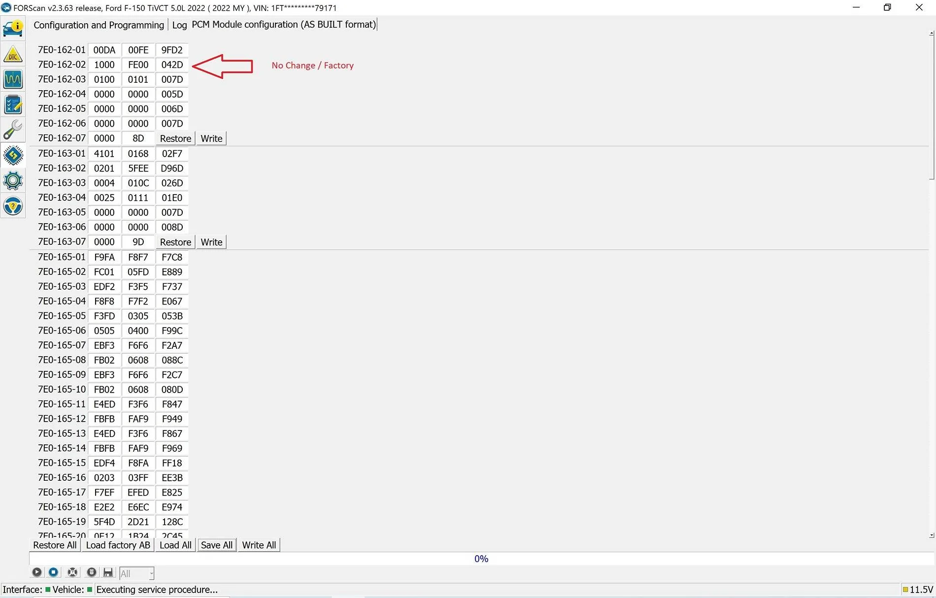 Ford F-150 Disable Active Air Dam via Forscan Forscan PCM ASBUILT Factory