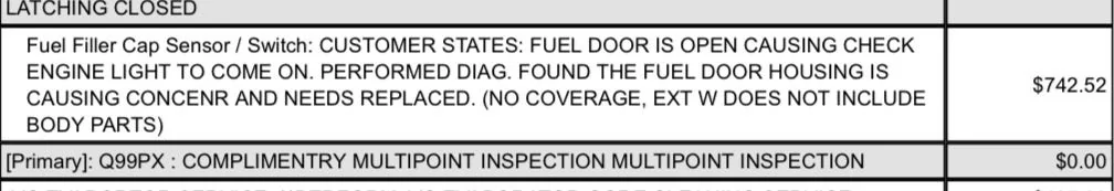 Ford F-150 Powerboost hybrid - showing fuel door open error message fuel door replace quot