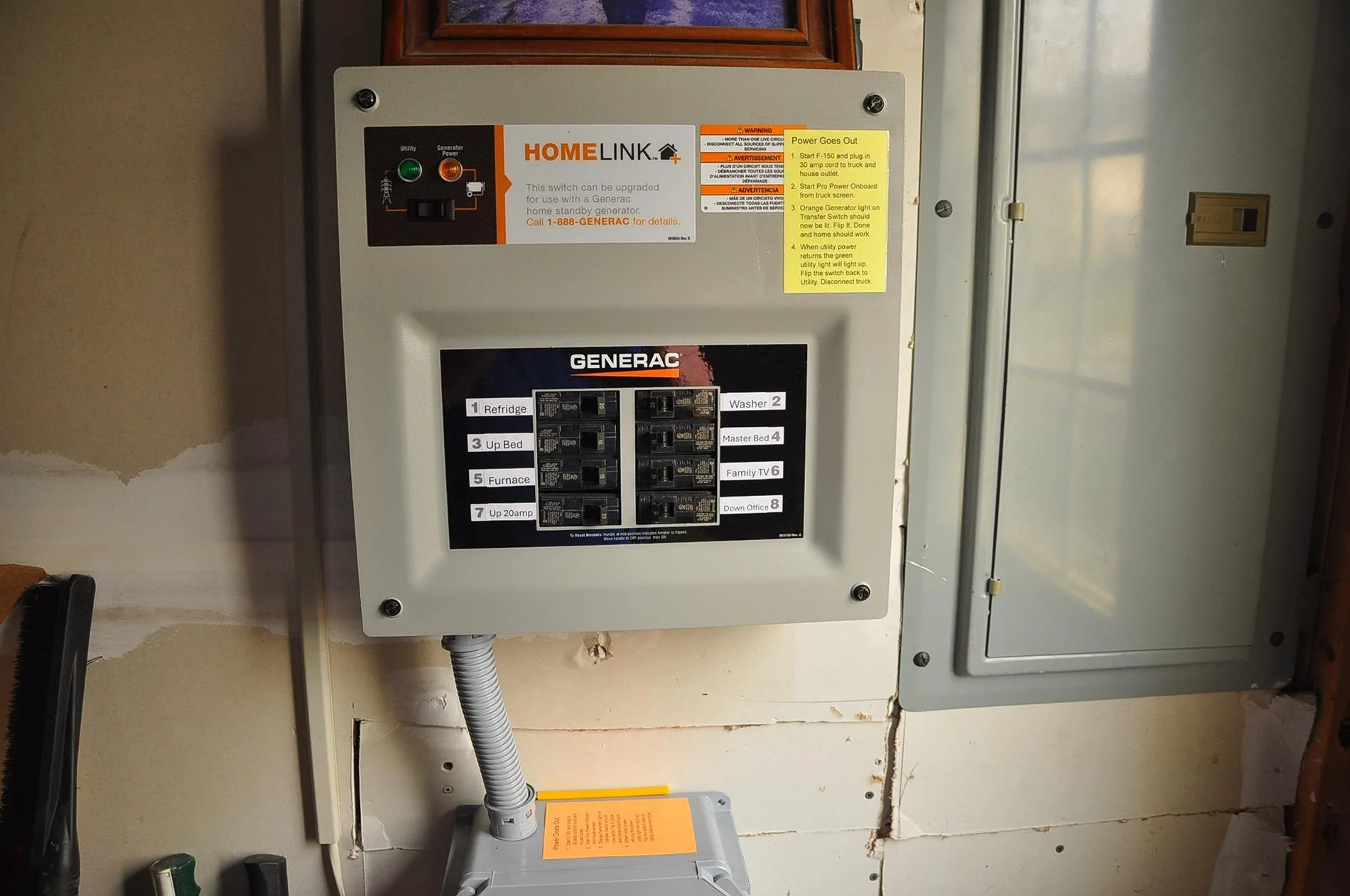 Ford F-150 Installed Transfer Switch in House GeneracInstalled