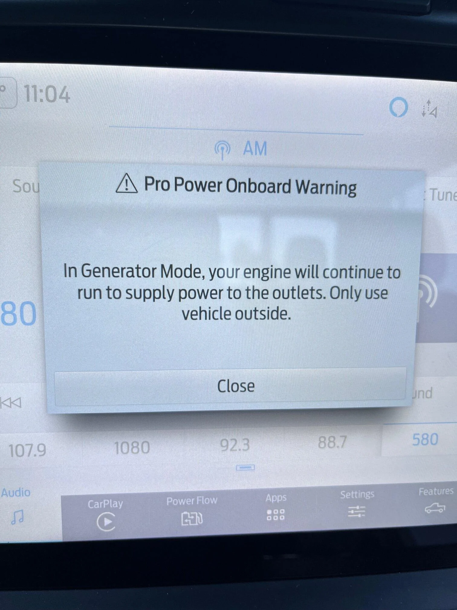 Ford F-150 ProPower and engine running full time for RV use or any use generator