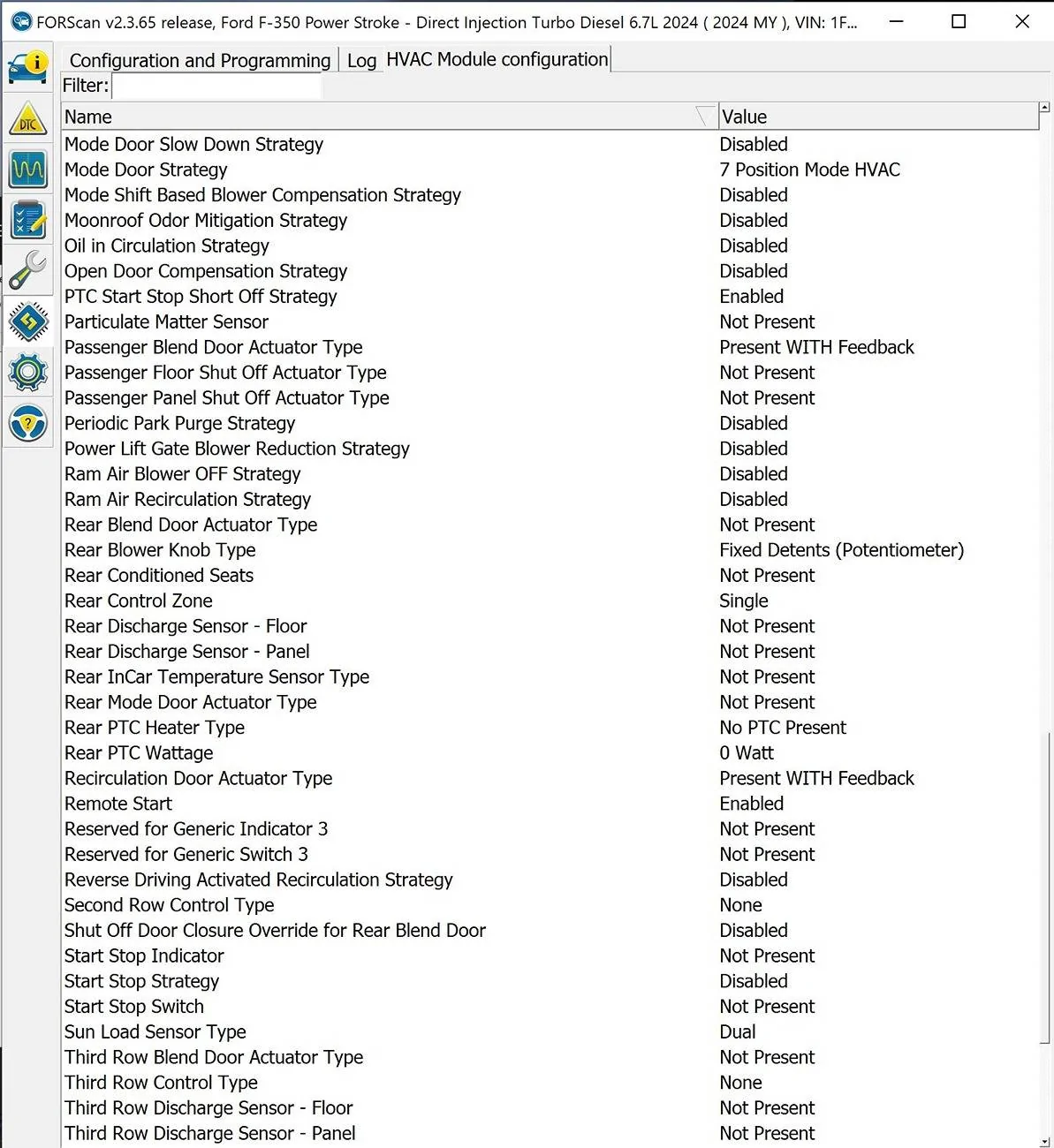 Ford F-150 Request for 2021-2023 FORScan HVAC HEX Values (High-trim spec w/LCD knobs) HVAC PE 3