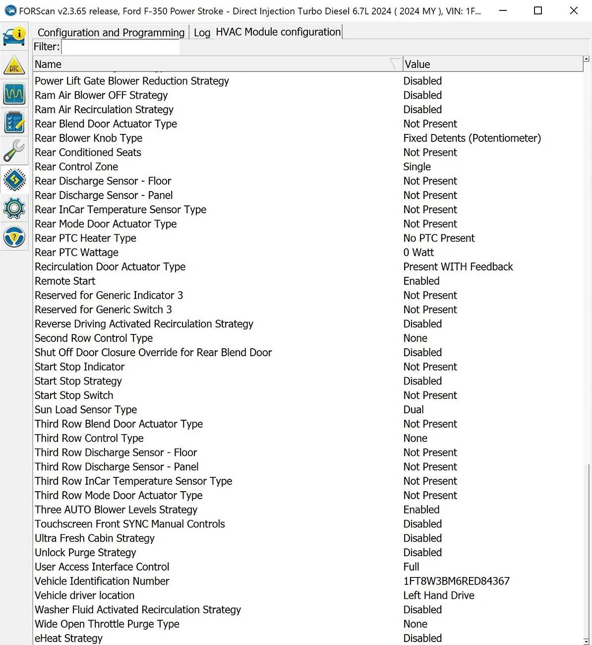 Ford F-150 Request for 2021-2023 FORScan HVAC HEX Values (High-trim spec w/LCD knobs) HVAC PE 4