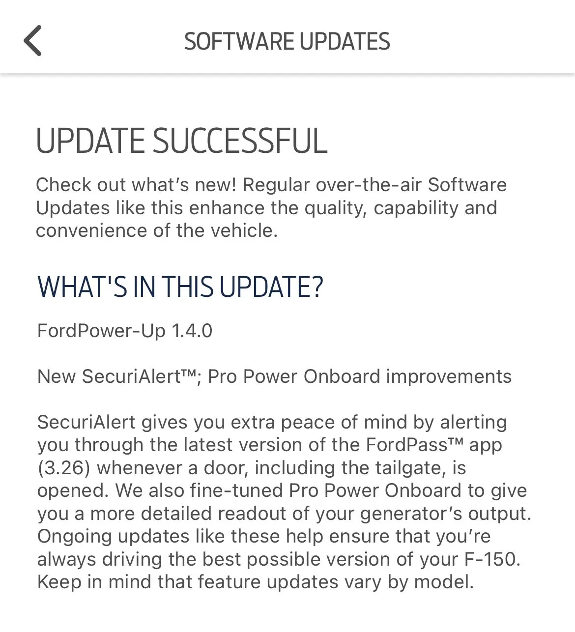 Ford F-150 Software Update Preferences not working? Image-1