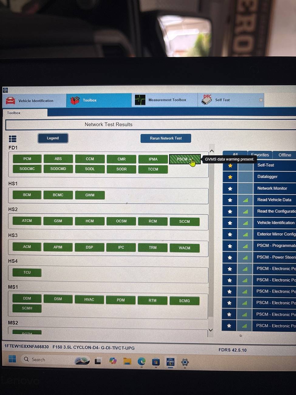 Ford F-150 ECU module programming guide using FDRS image