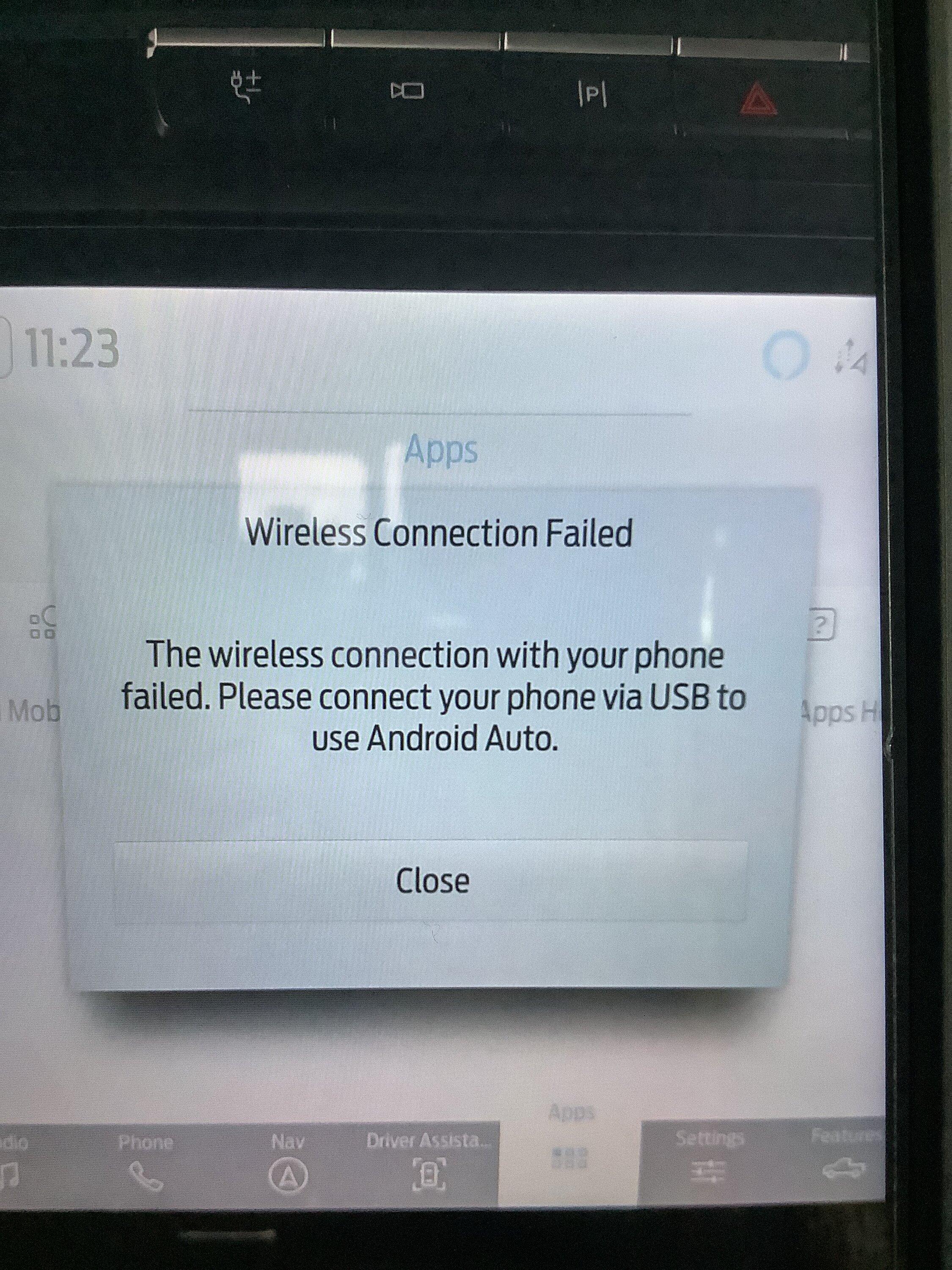 Ford F-150 Wireless Connection Failed image