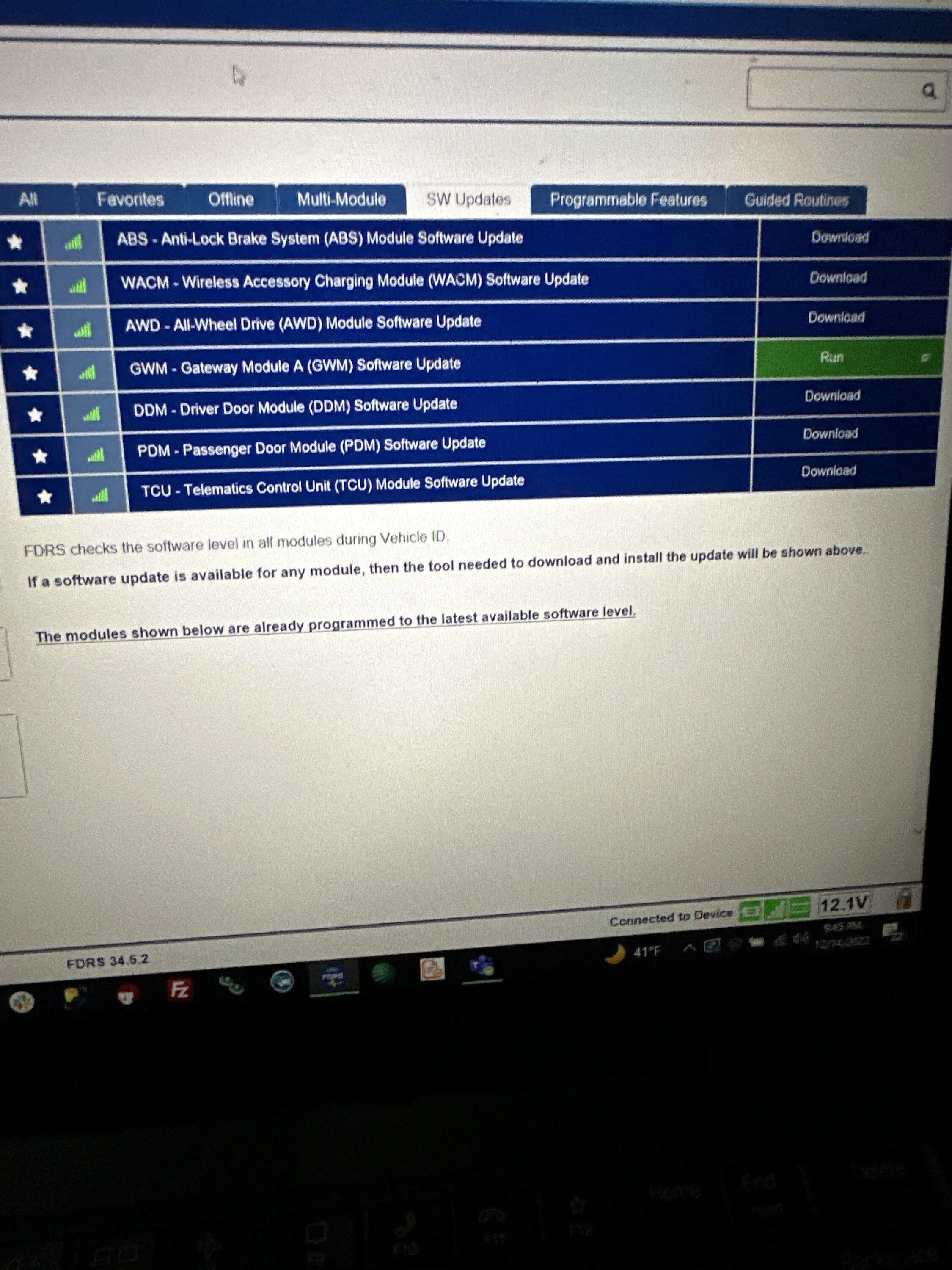 Ford F-150 ECU module programming guide using FDRS imag