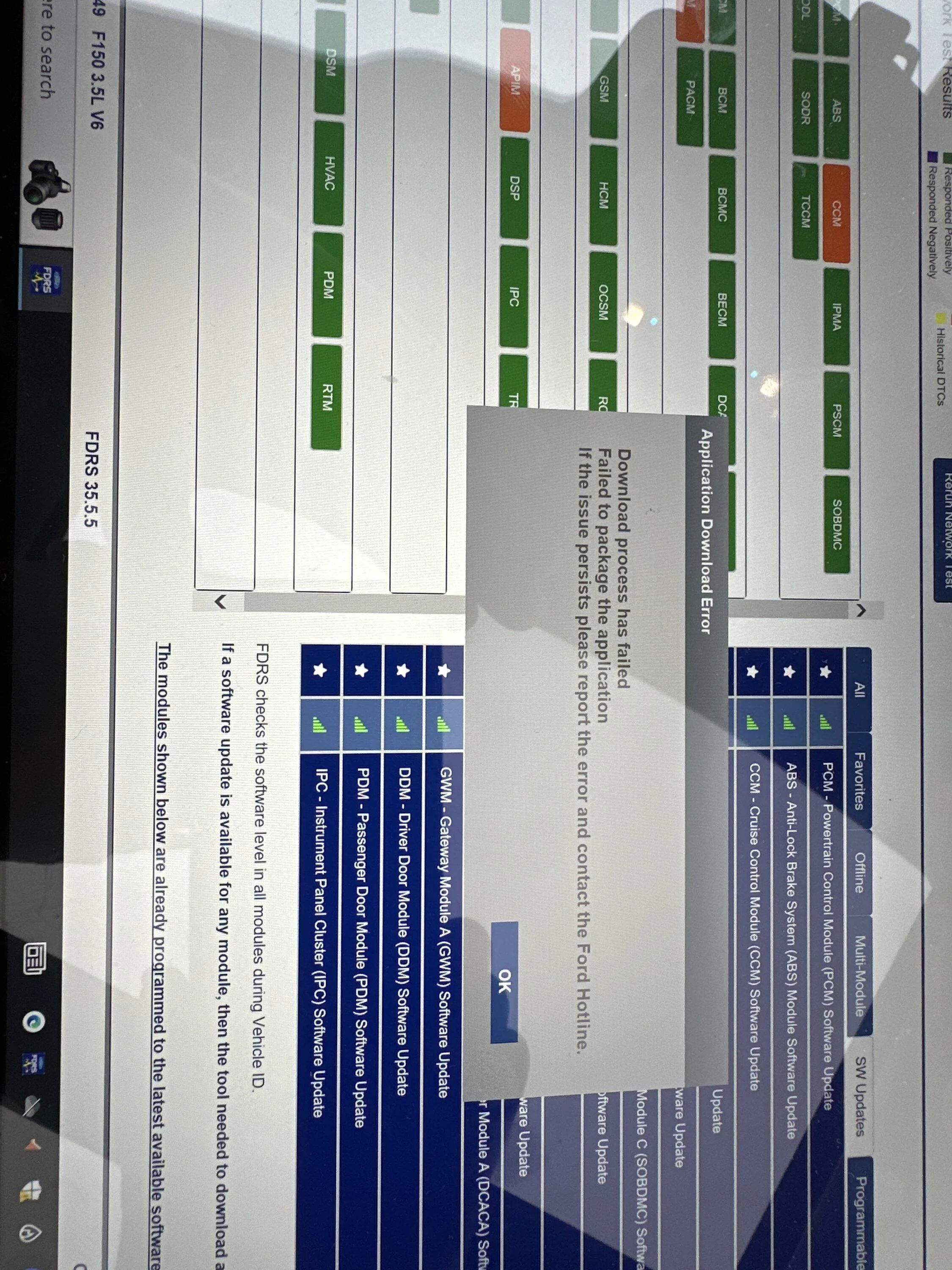 Ford F-150 ECU module programming guide using FDRS imag