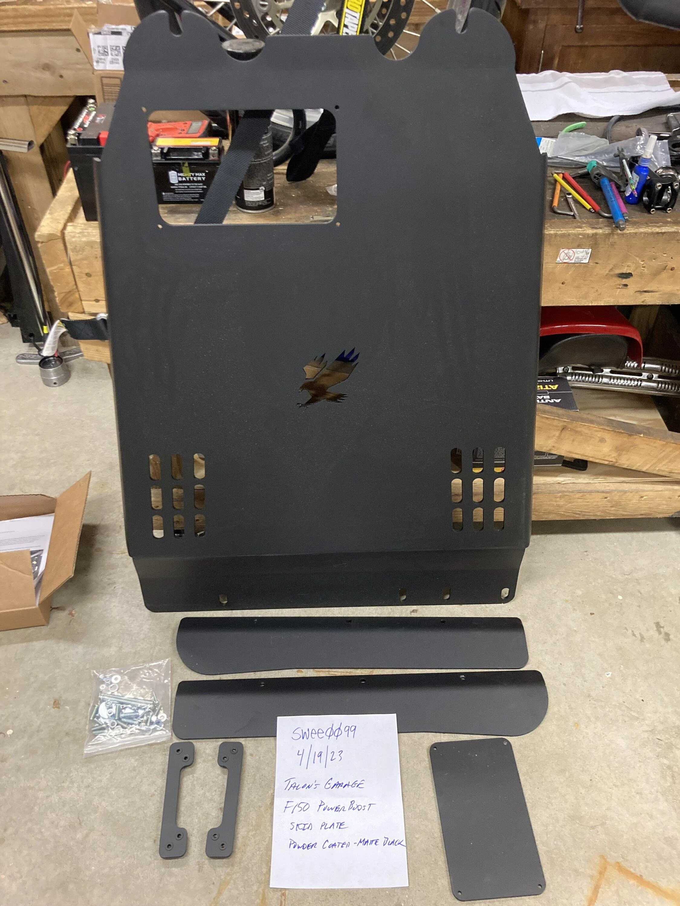 Ford F-150 FS: Talons Garage PowerBoost Skid Plate Catalytic Converter Shield IMG-5310