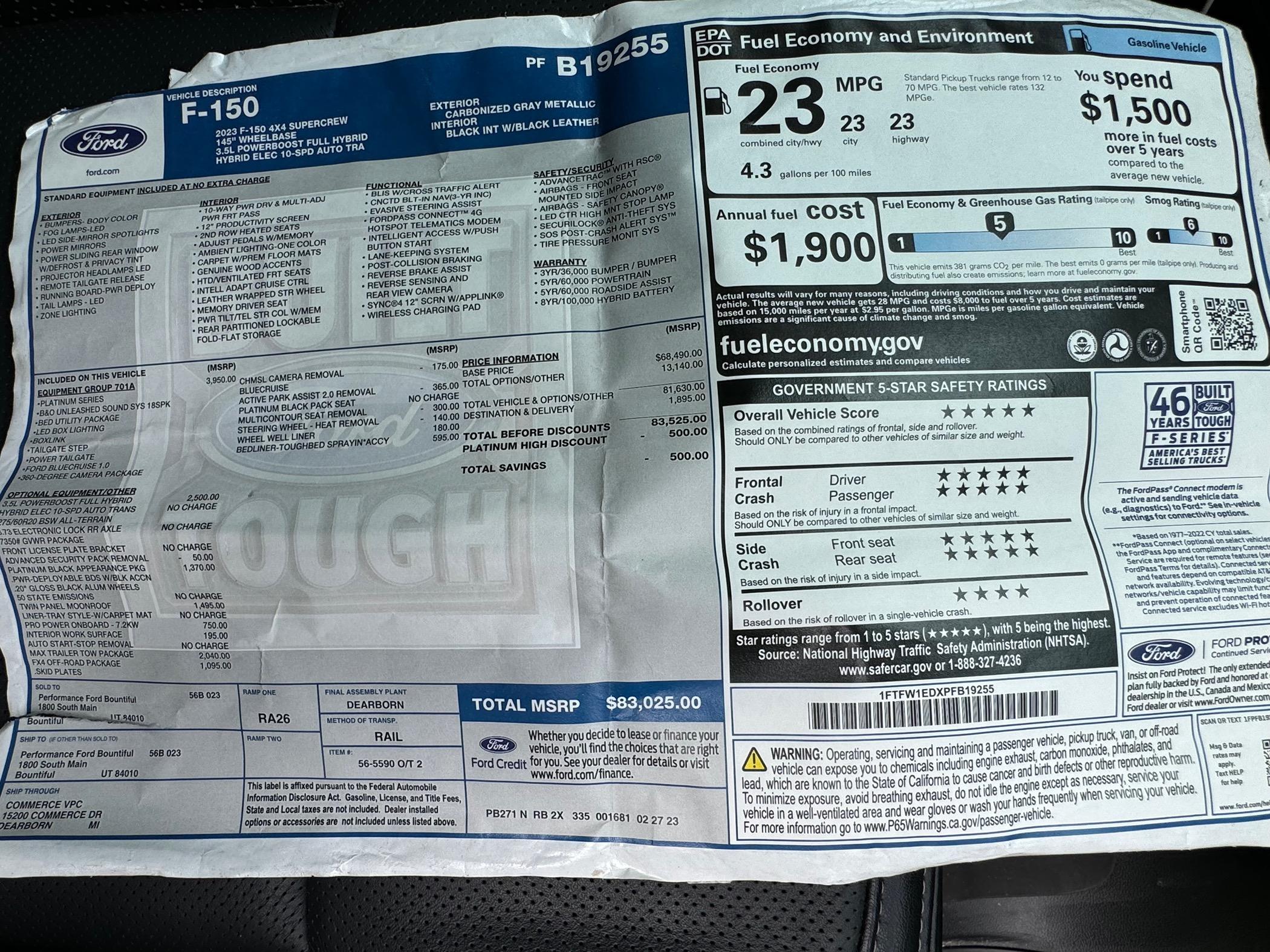 Ford F-150 F150 Platinum Powerboost, 65K IMG_0080