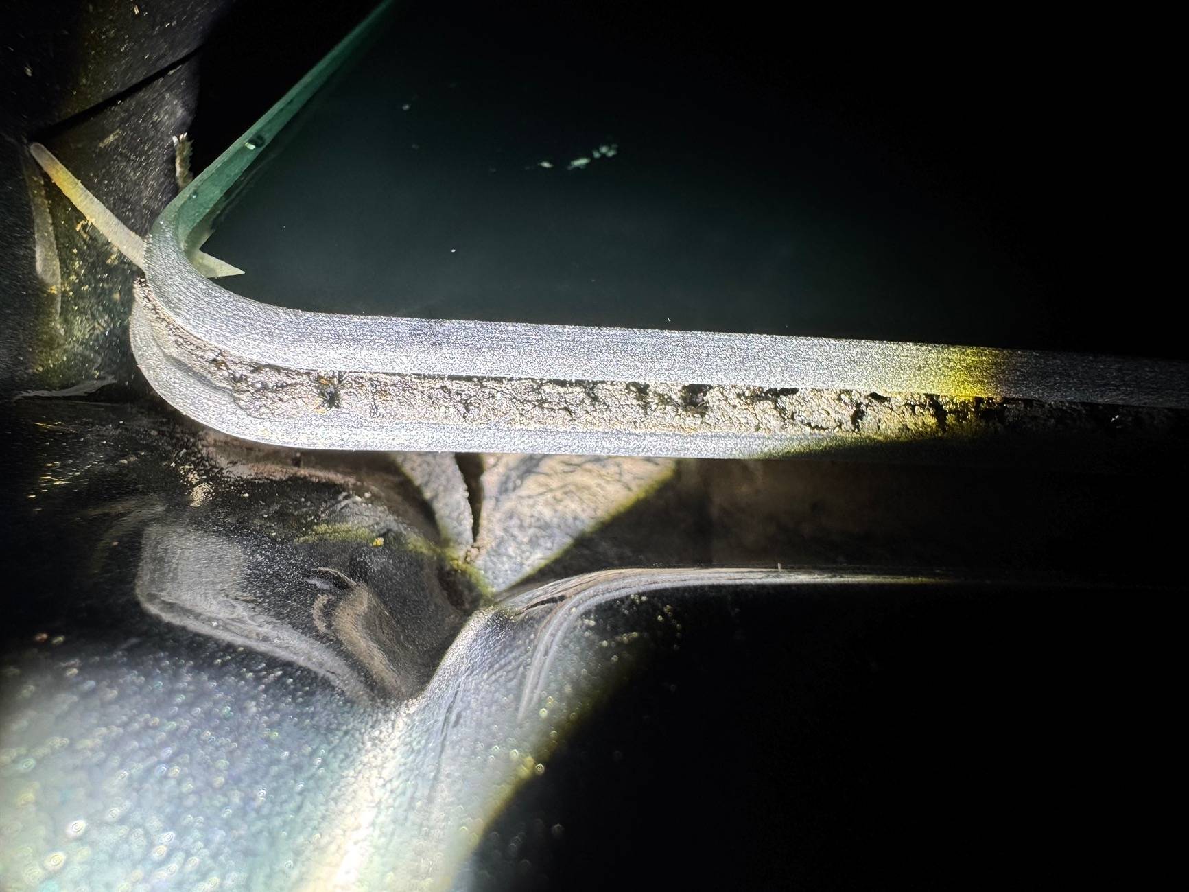 Ford F-150 Crack in Windshield Support A-Pillar IMG_0142