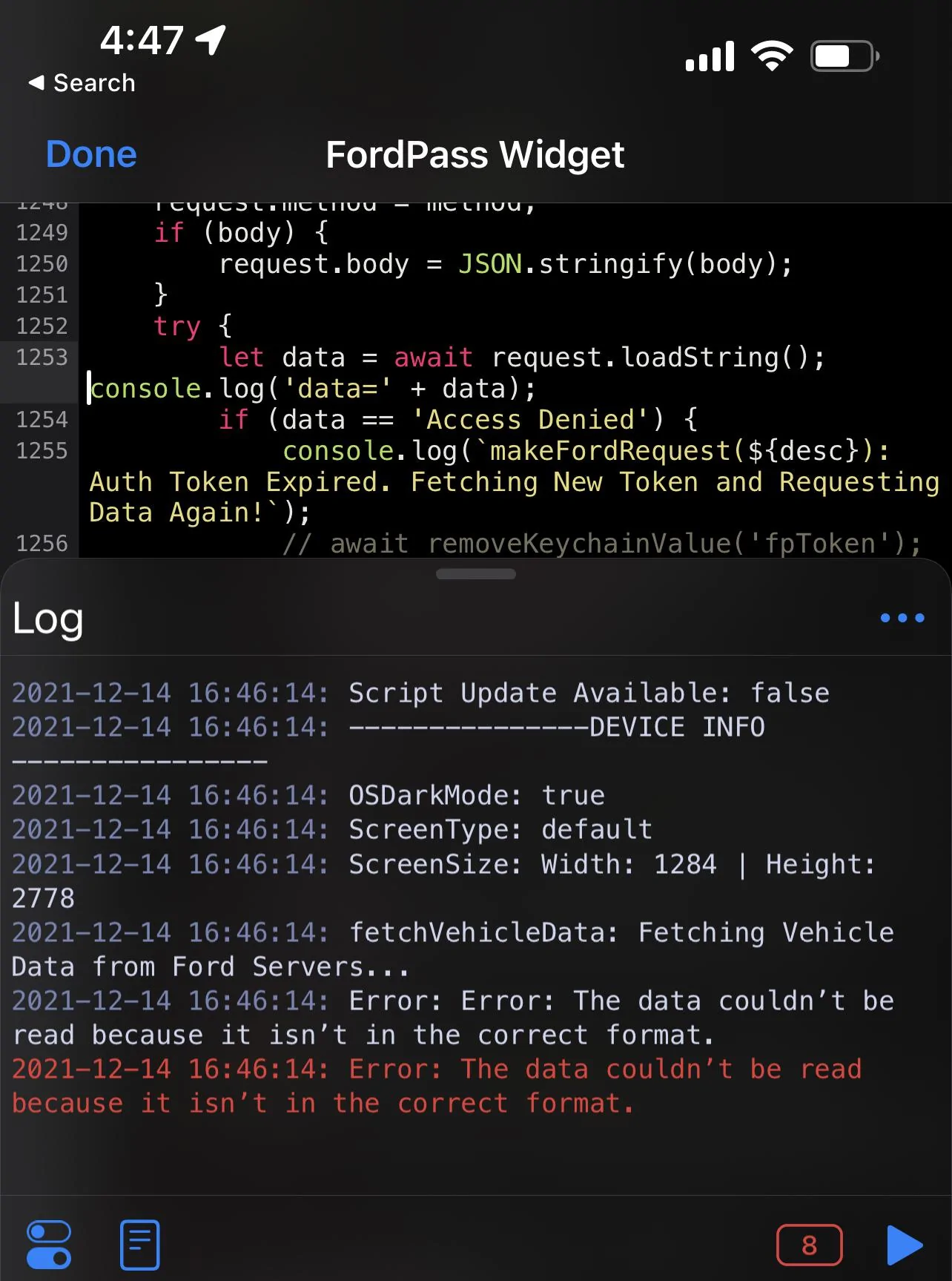 Ford F-150 FordPass - Scriptable Widget (iOS, iPad, MacOS) IMG_0214