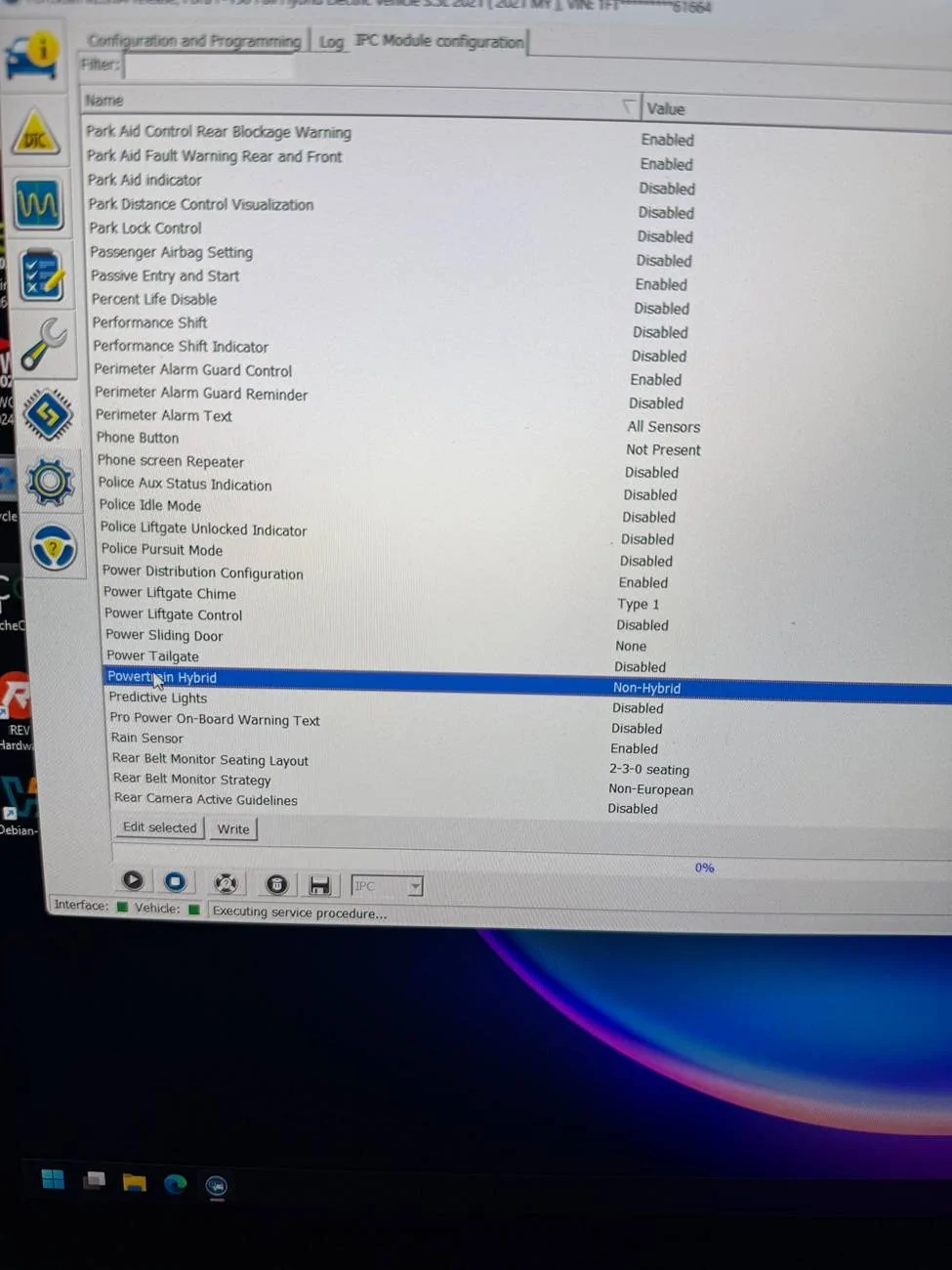 Ford F-150 PB IPC setting shows “non-hybrid” IMG_0221