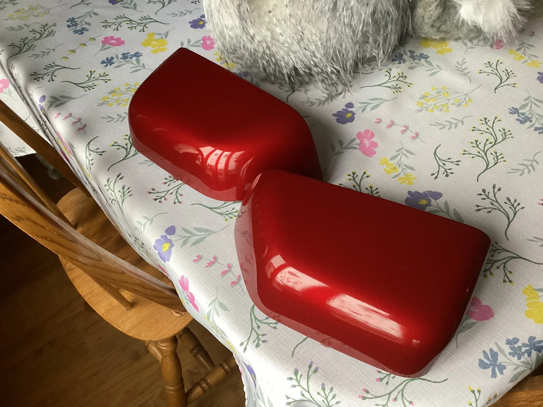 Ford F-150 Red caps installed on Powerscope mirrors IMG_0884