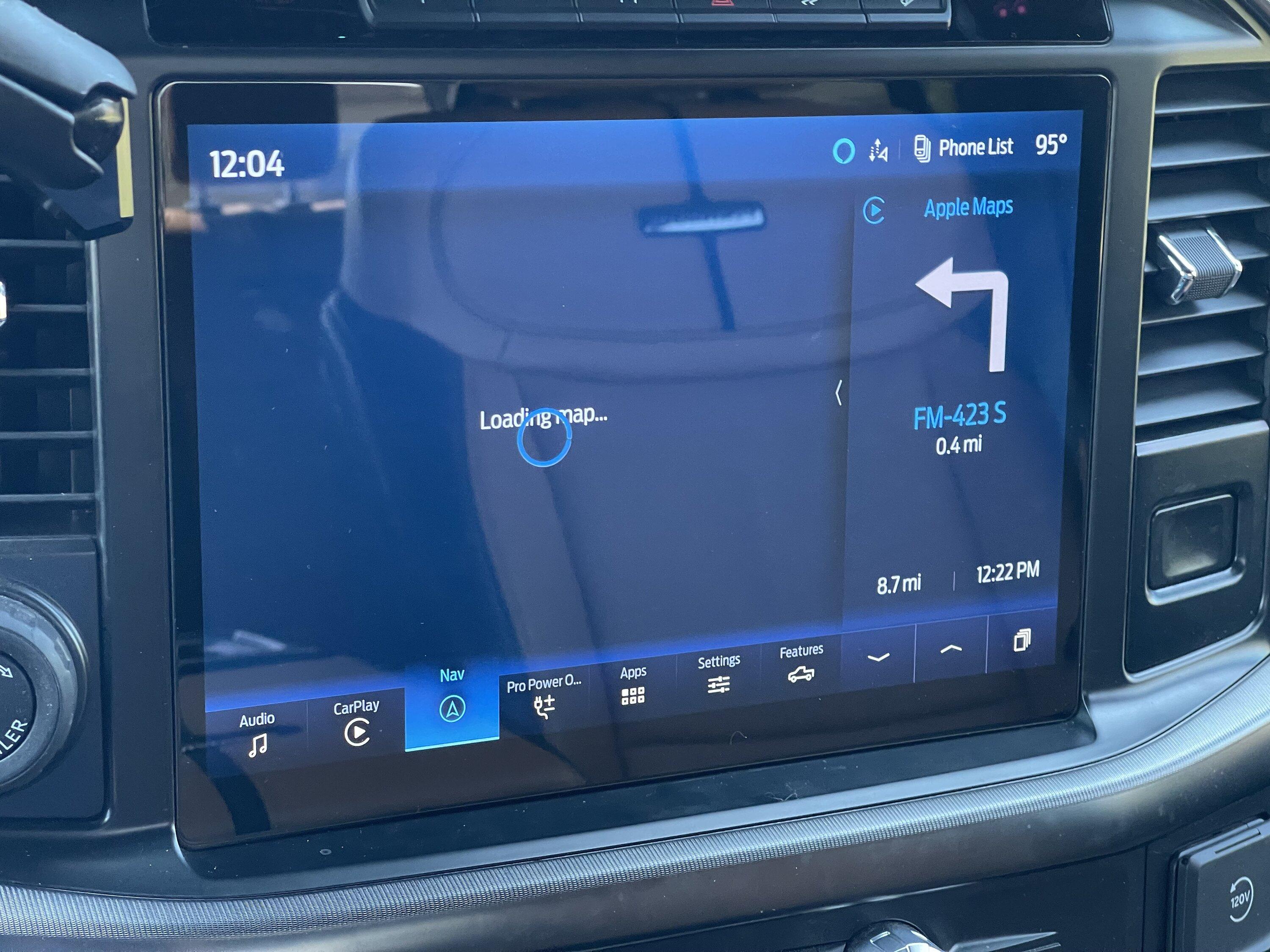 Ford F-150 Navigation stuck loading / CarPlay won't display in main screen IMG_0917