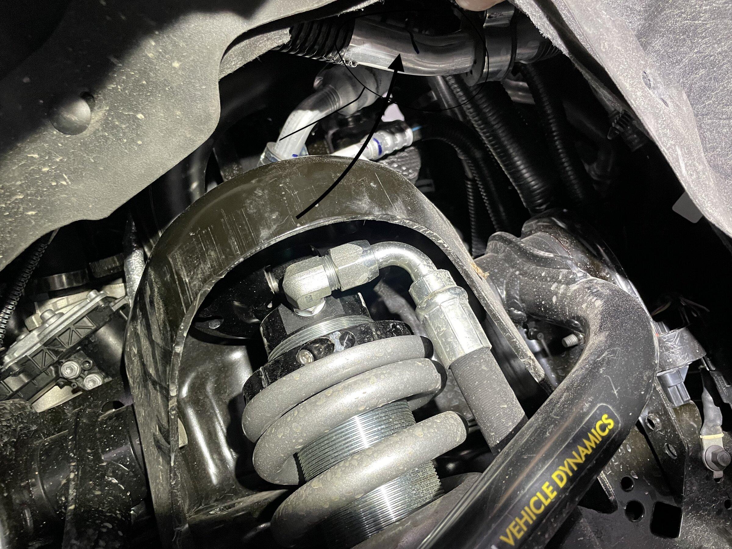Ford F-150 Tire clearance remote reservoir placement IMG_1055