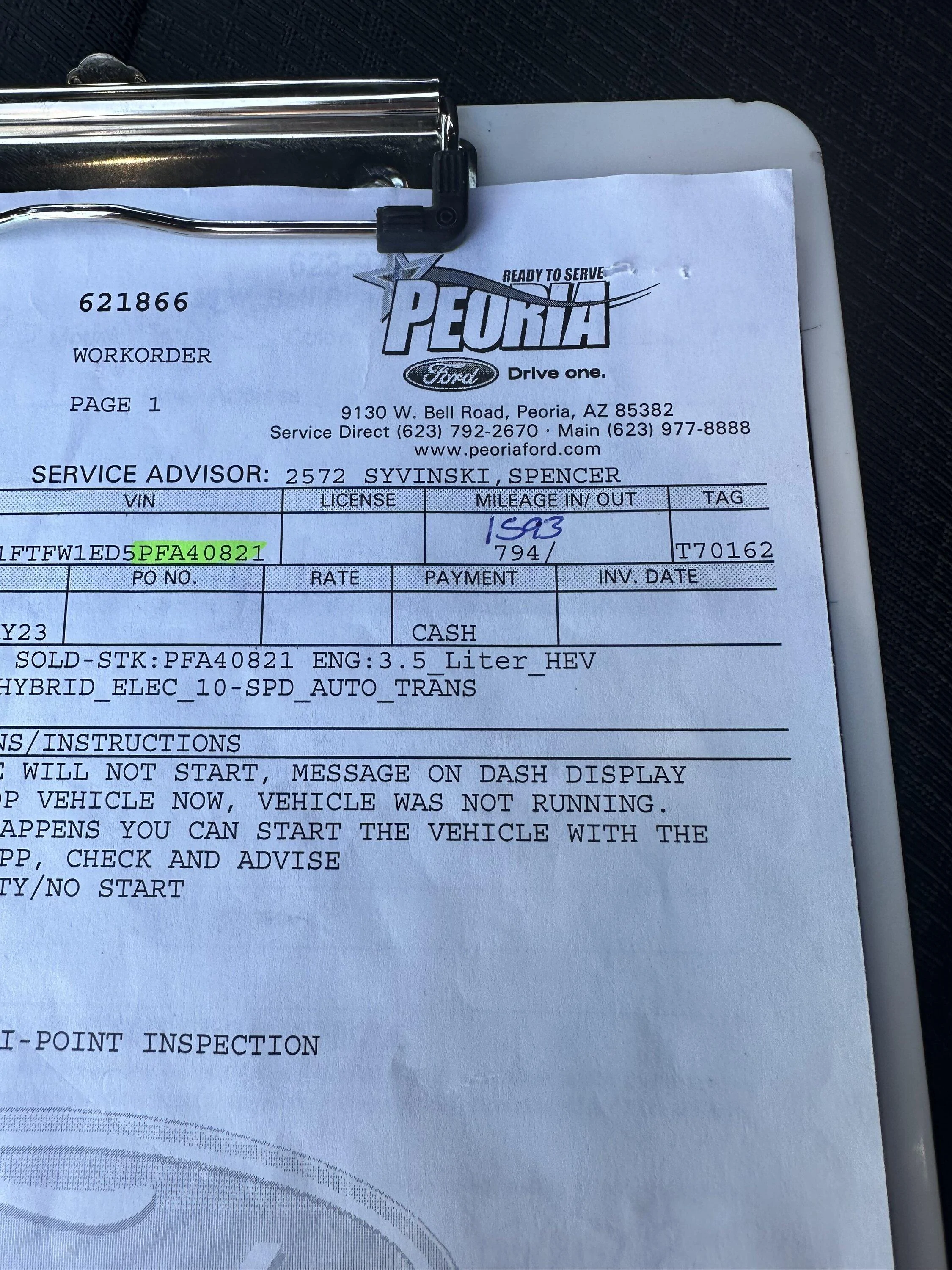 Ford F-150 Powerboost starting issues IMG_1095