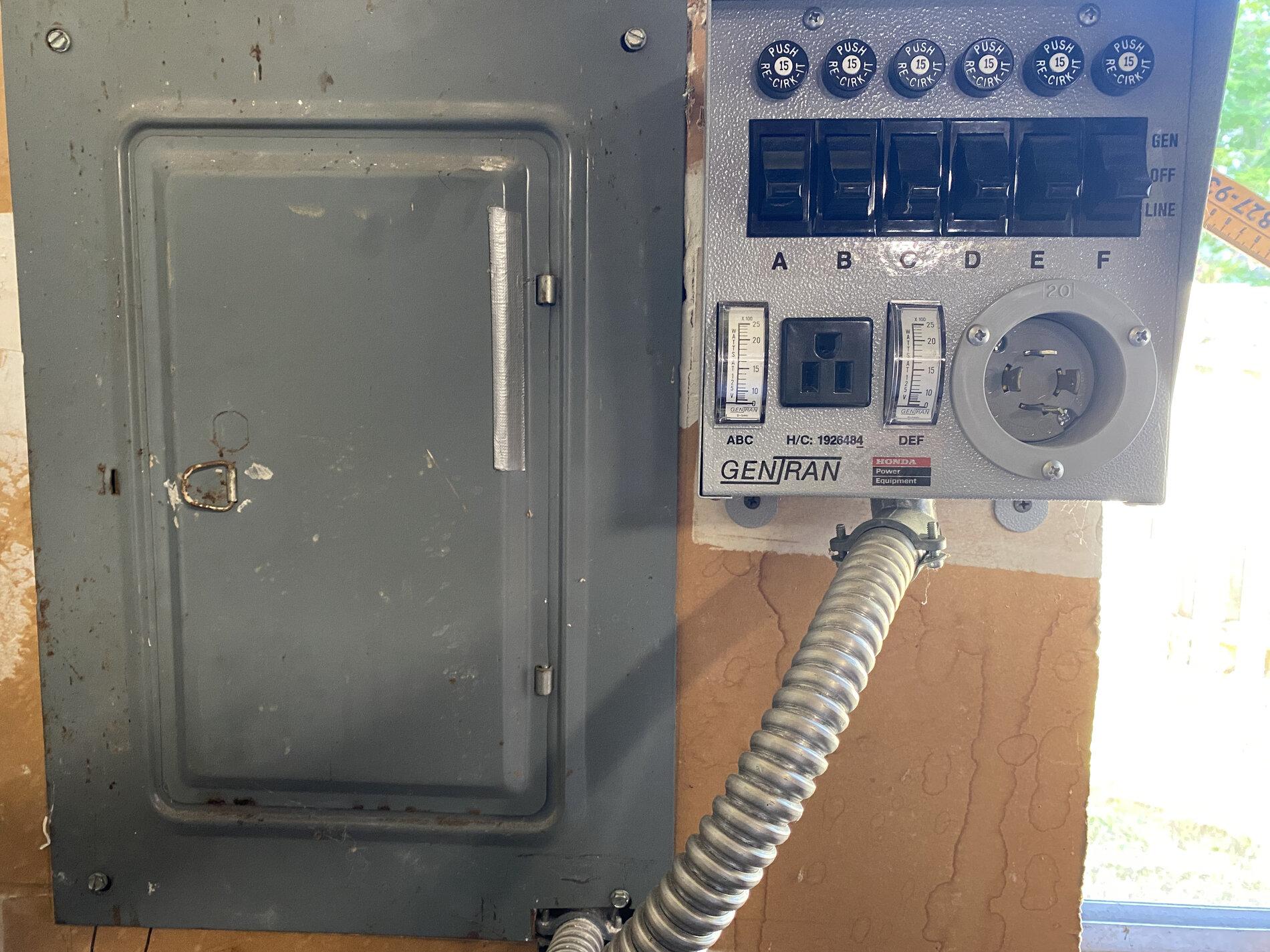 Ford F-150 Installed Transfer Switch in House IMG_1184