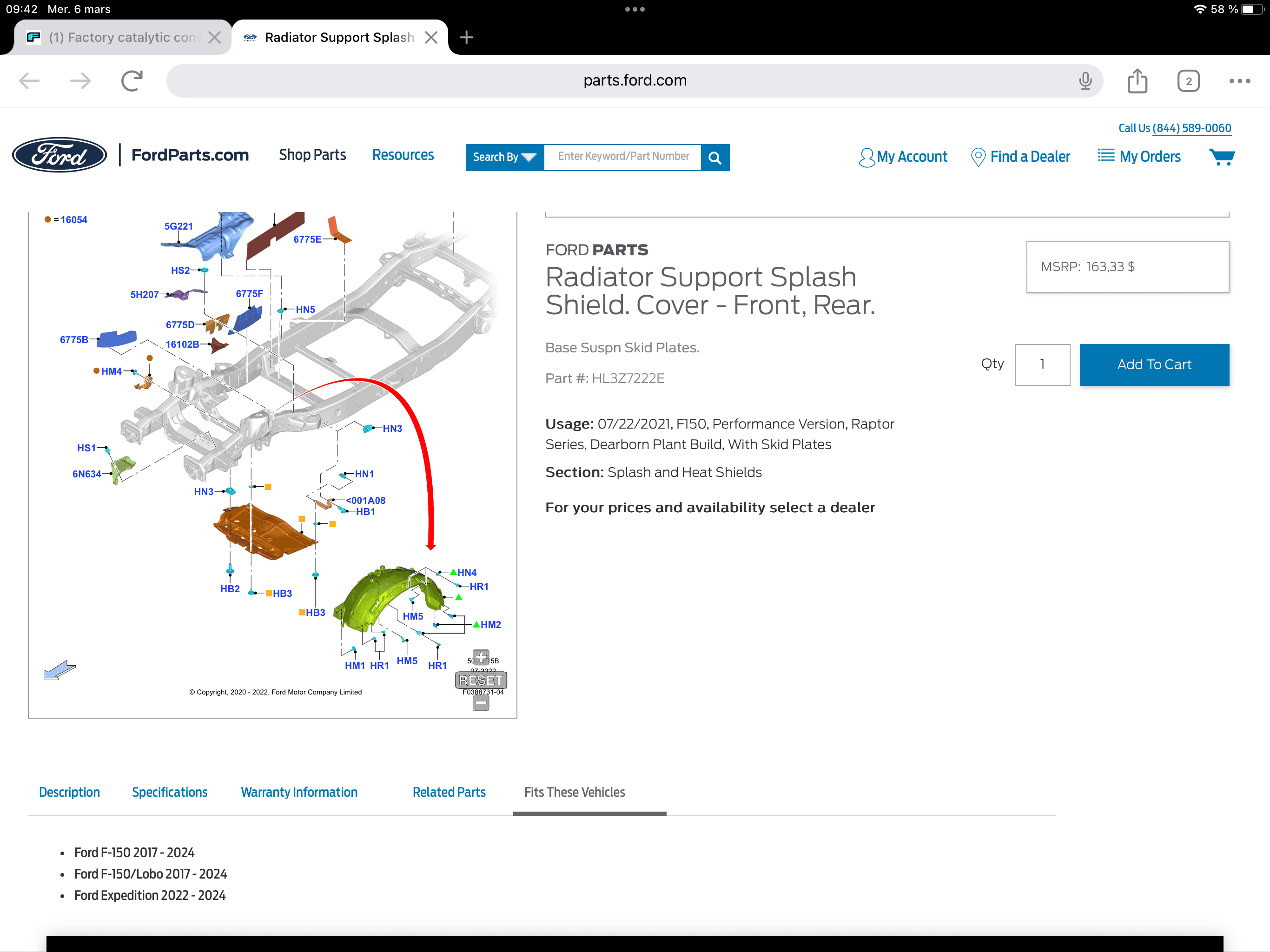 Ford F-150 Factory catalytic converter protection IMG_1226