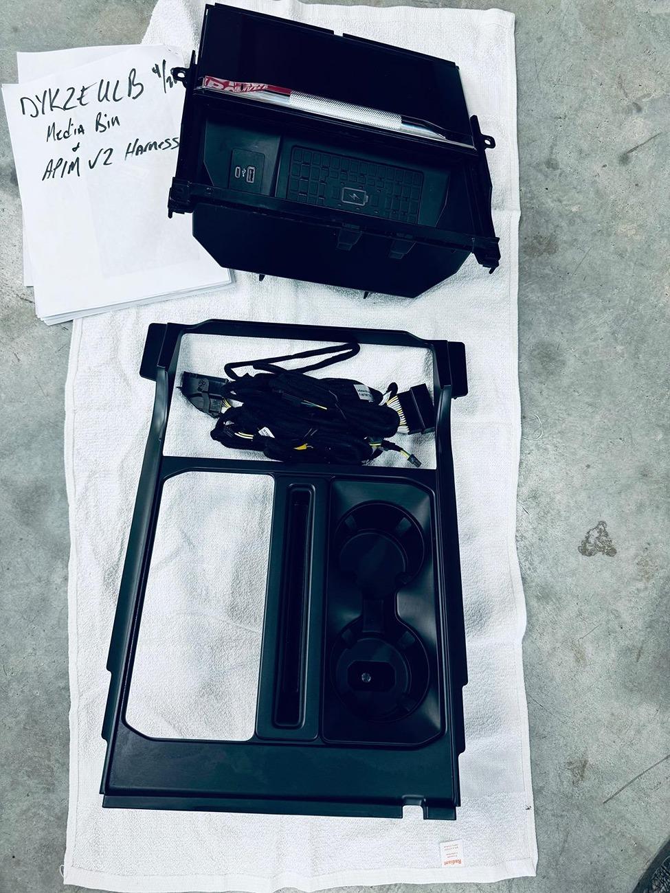 Ford F-150 OEM Media Bin w/ Drawer & Wireless Charger V2 with upfitter harness IMG_1227