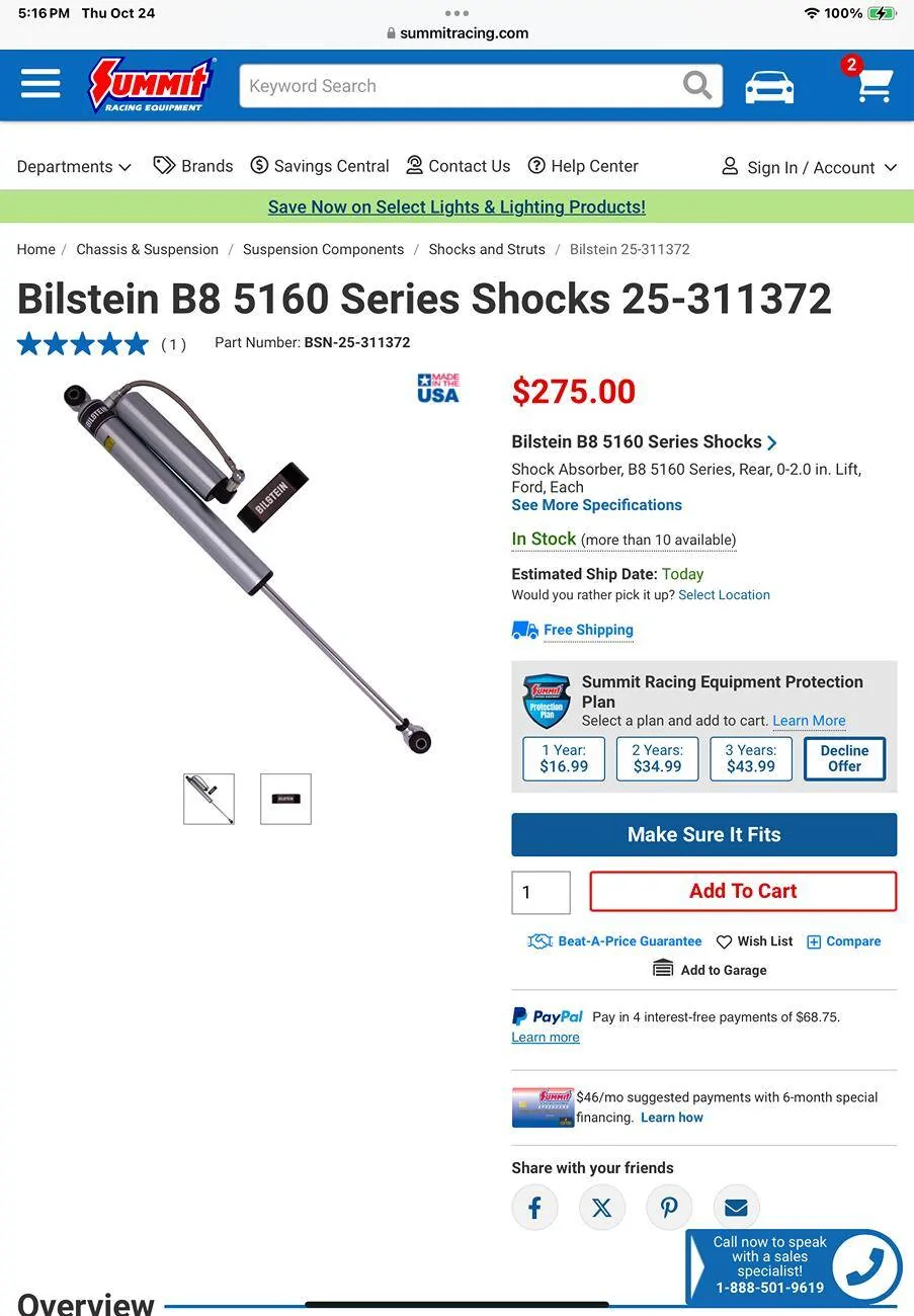 Ford F-150 Bilstein Leveling Kit 5100/5160 21-24 4wd IMG_1845