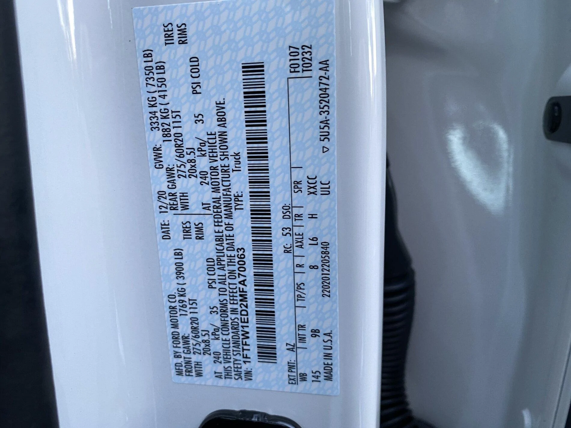 Ford F-150 Star White Metallic PowerBoost Delivery from Granger Ford IMG_1987