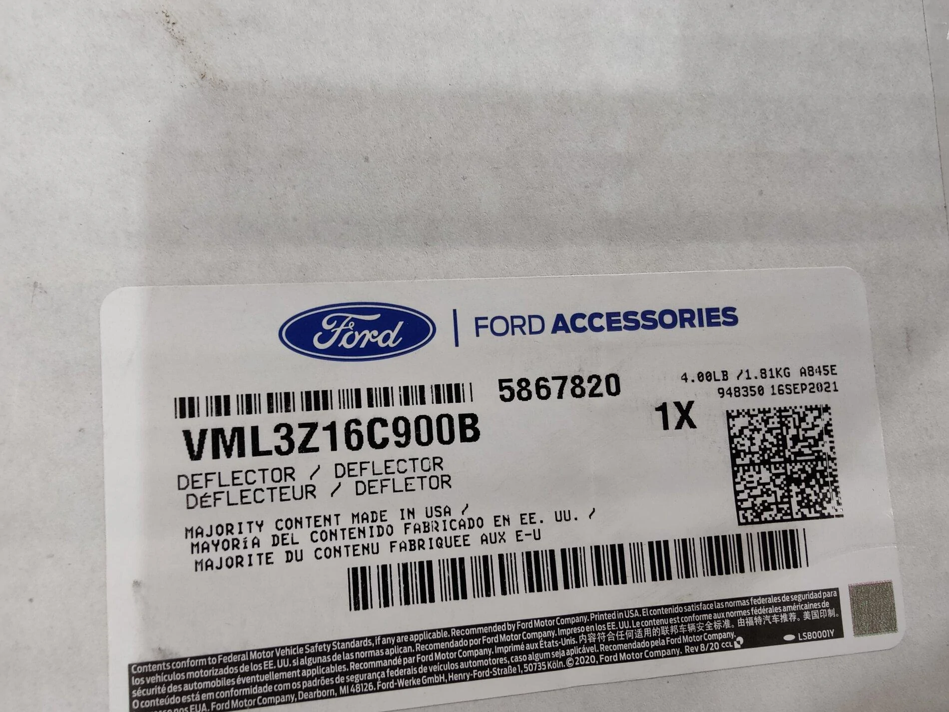 Ford F-150 Ford hood deflector and molded splash guards IMG_20211103_143720