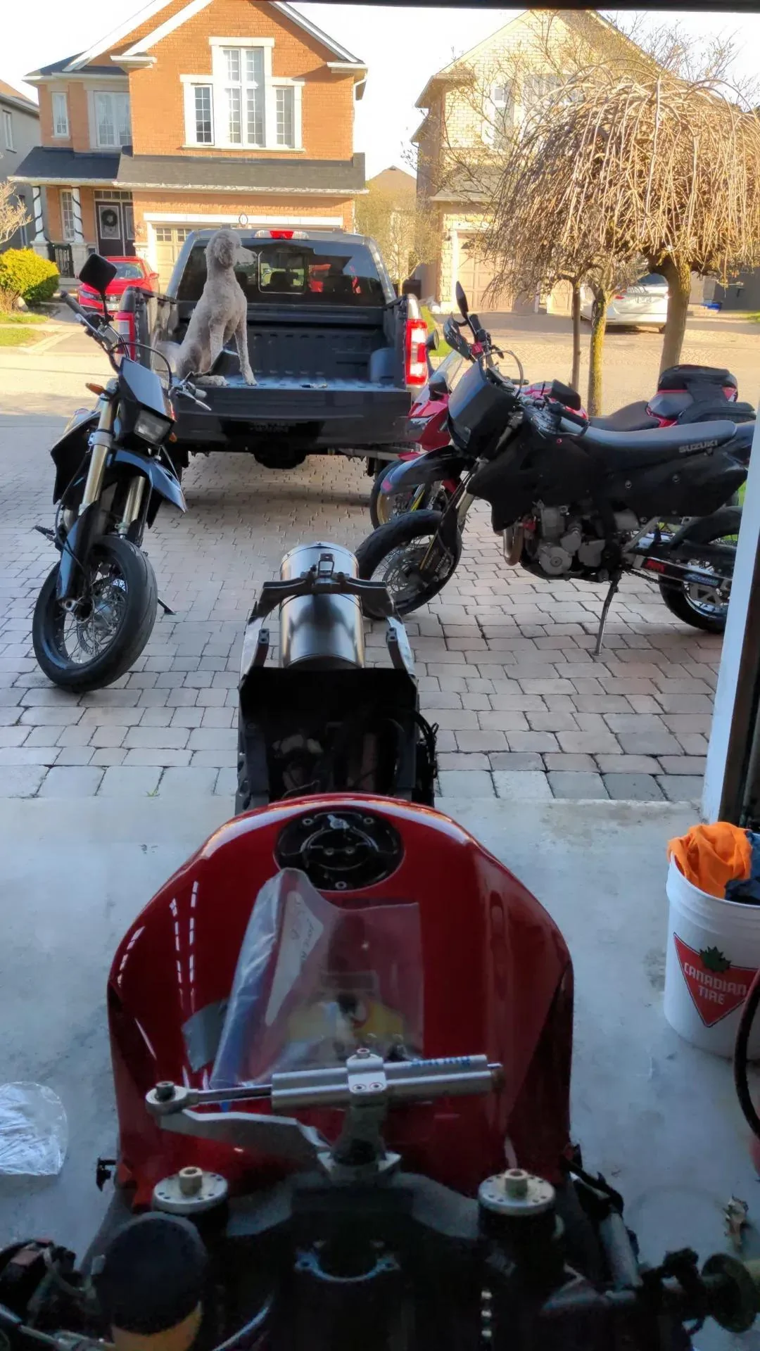 Ford F-150 hauling motorcycles in bed IMG_20220518_105706_878