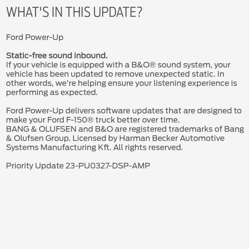 Ford F-150 B&O Software Update IMG_20230714_100018