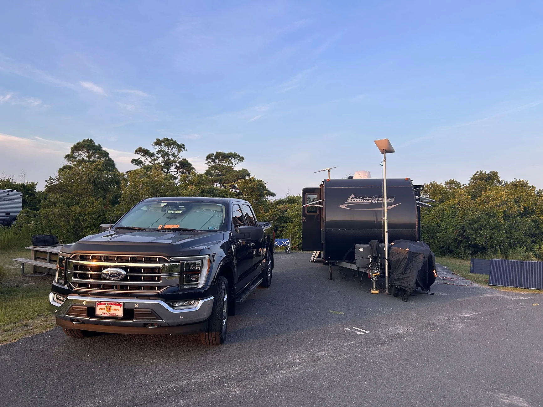 Ford F-150 Towing pop up camper compared to travel trailer IMG_2161