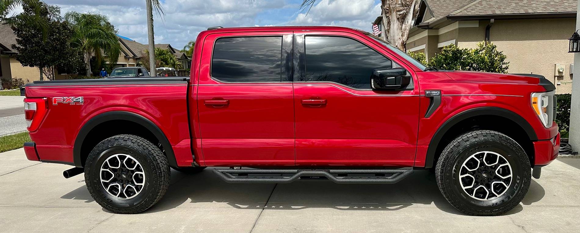 Ford F-150 2021 Rapid Red XLT leveled on 34s IMG_2317