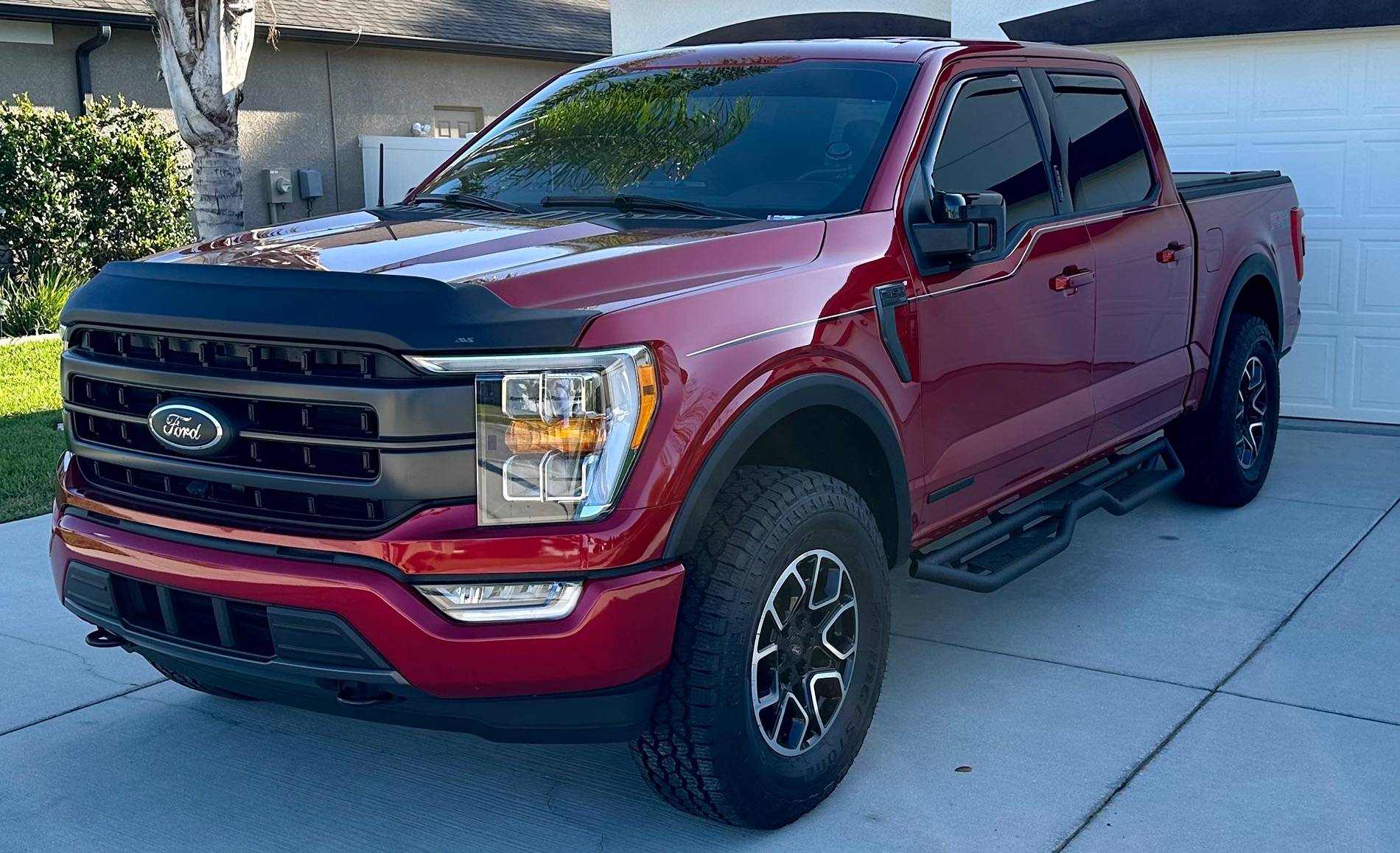 Ford F-150 2021 Rapid Red XLT leveled on 34s IMG_2373