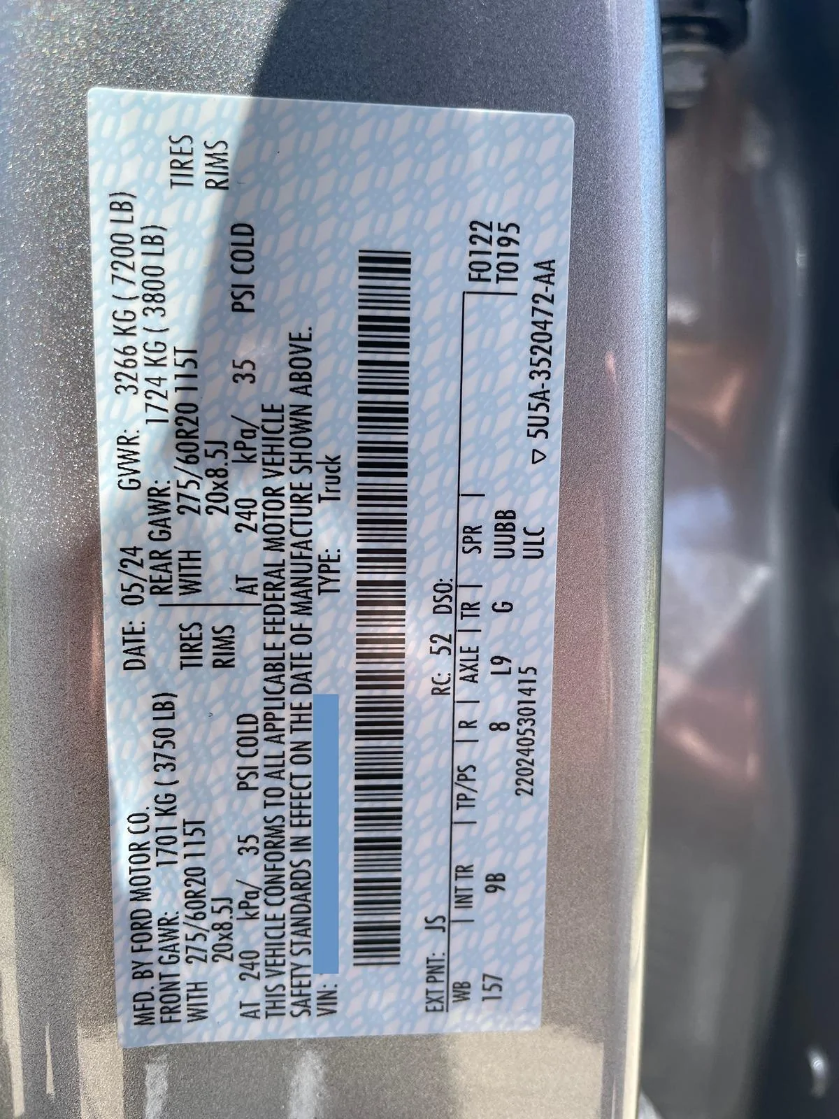 Ford F-150 My Experience with a Custom Order IMG_2570