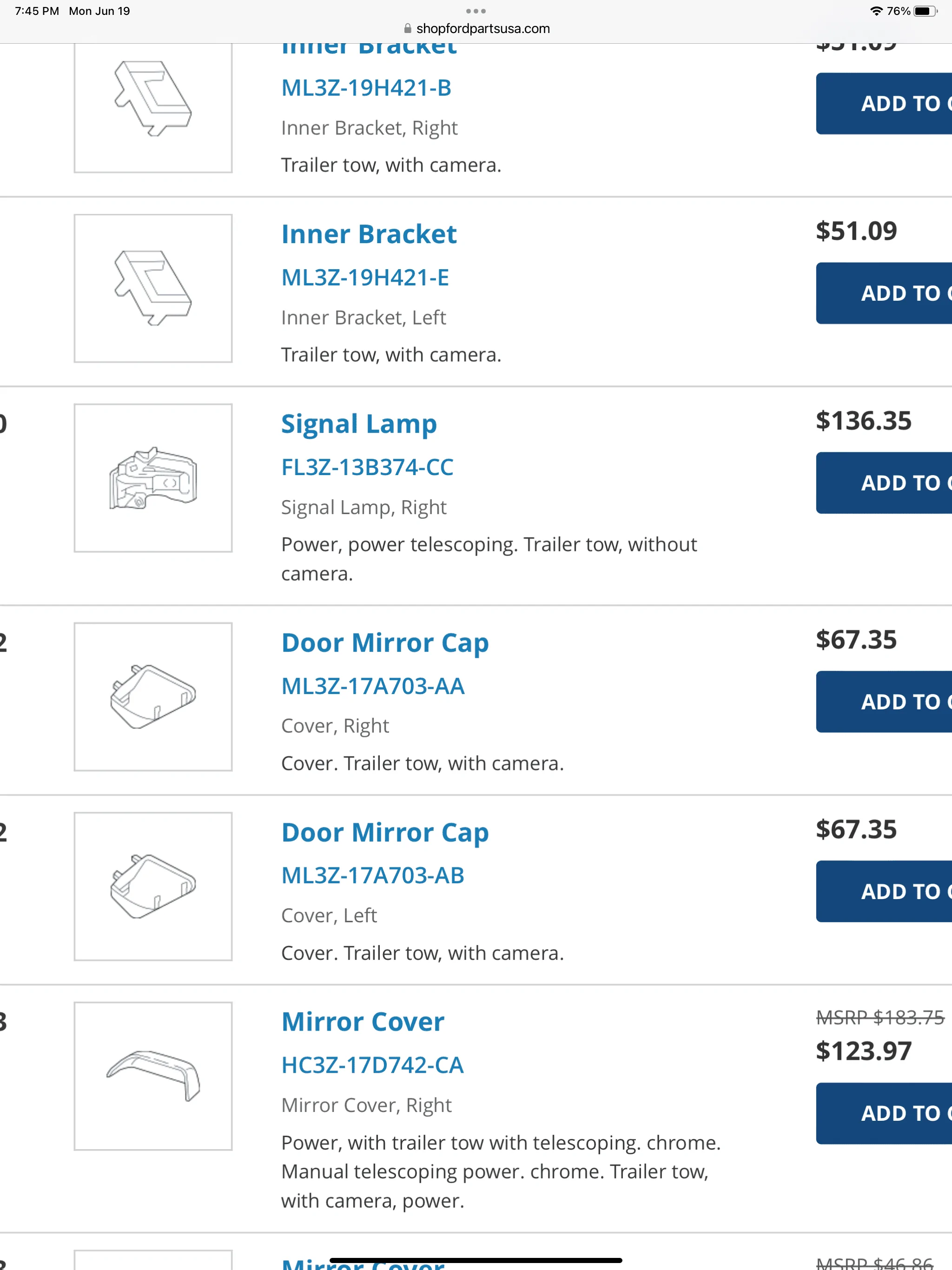 Ford F-150 Tow mirror camera cover IMG_2819