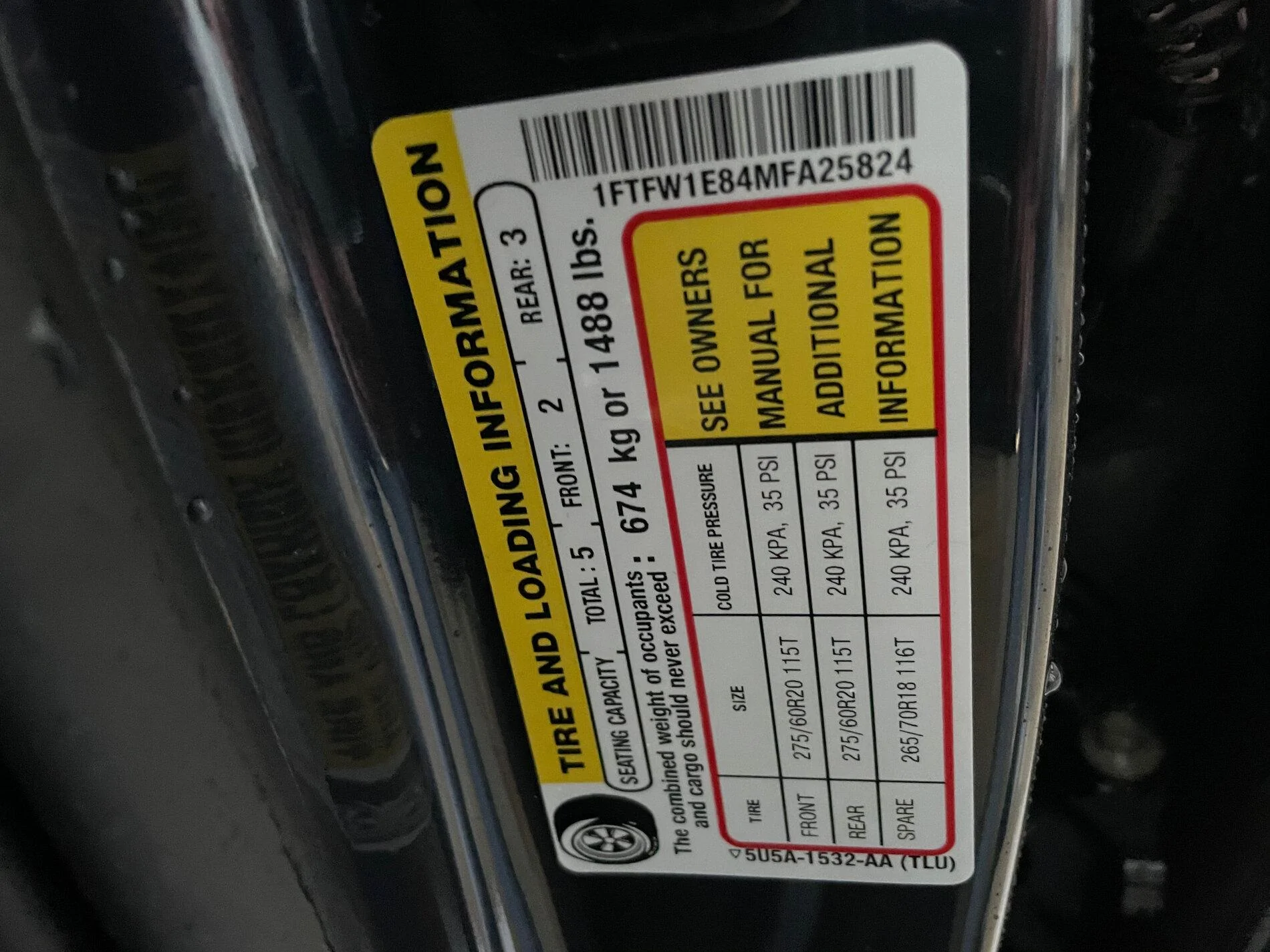 Ford F-150 King Ranch / Platinum / Limited Payload Sticker thread IMG_2896