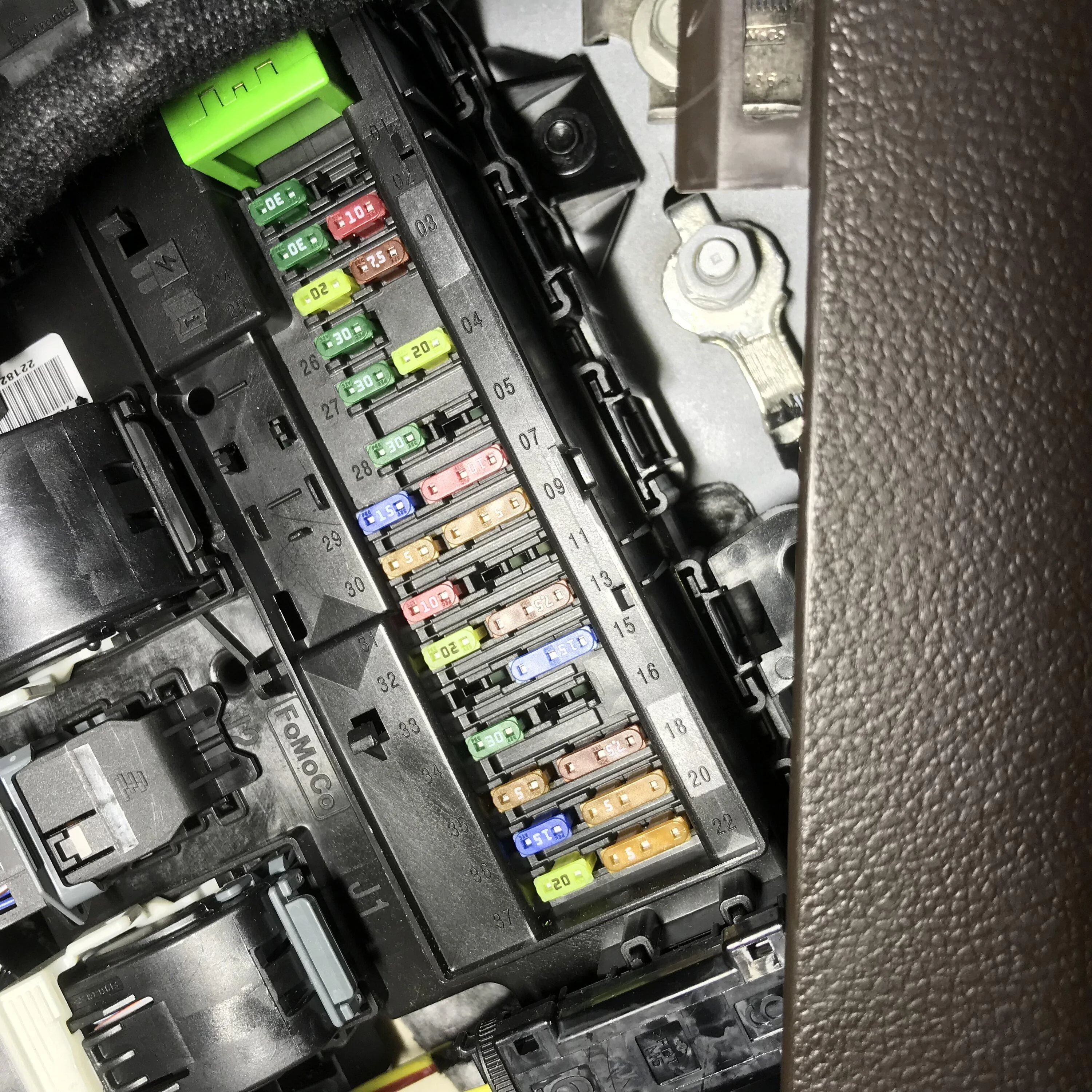 Ford F-150 Cup holder light installation / media bin light / glove box light / ambient lighting change IMG_3533