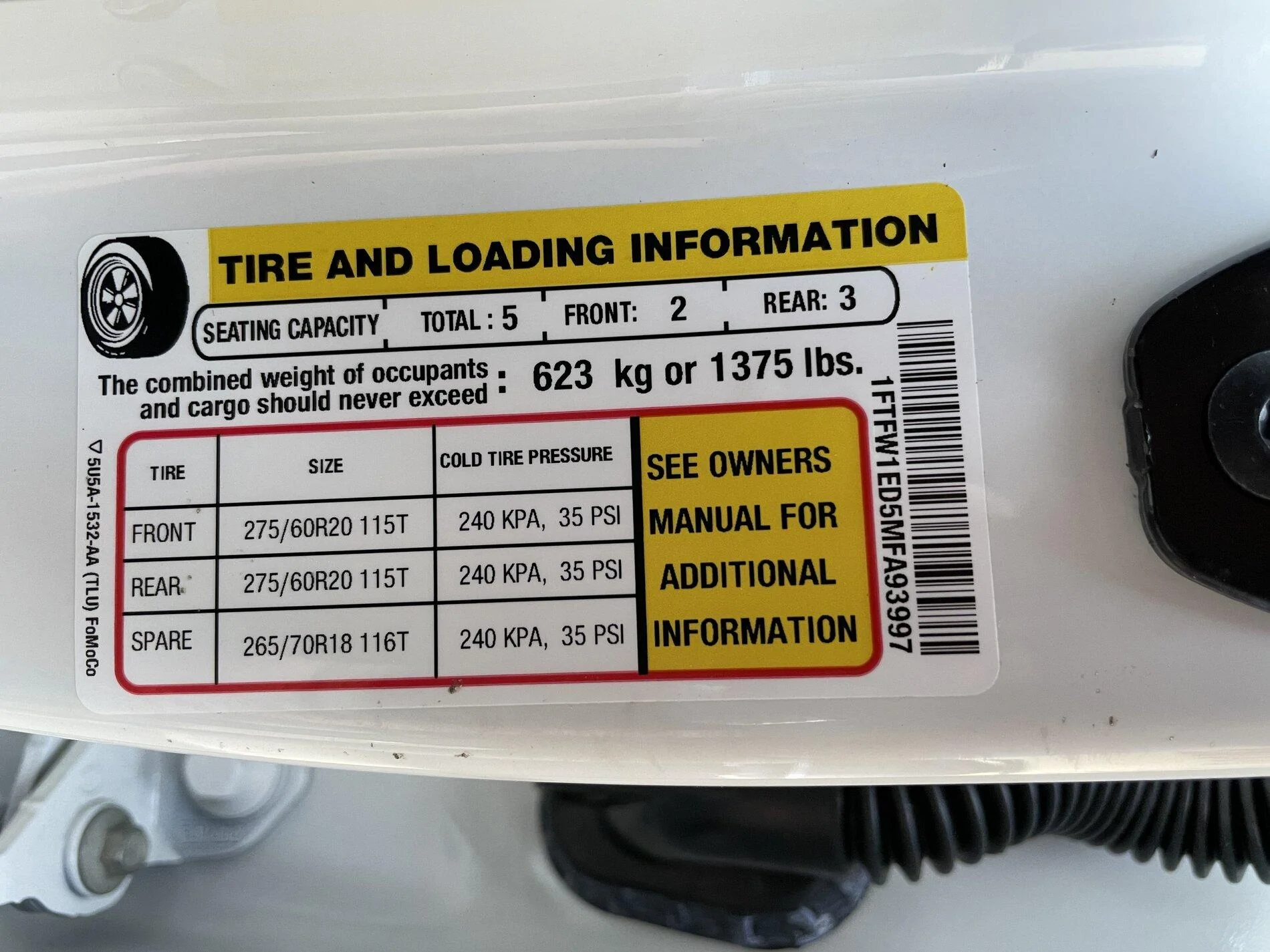 Ford F-150 2021 F-150 Payload Stickers IMG_3736