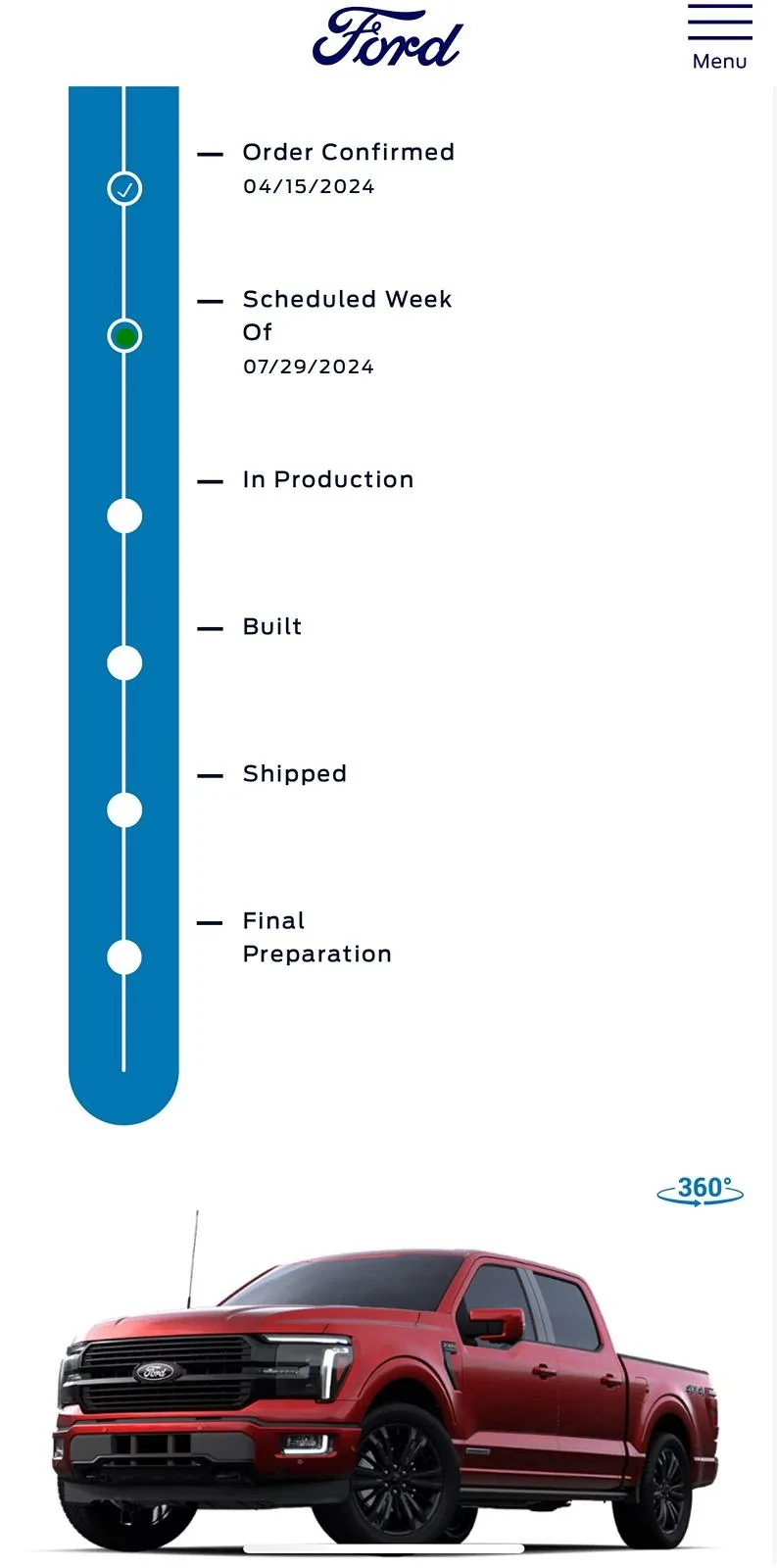 Ford F-150 2024 F-150 Scheduling This Week (6/13/24) for Production Week 7/29 IMG_3787