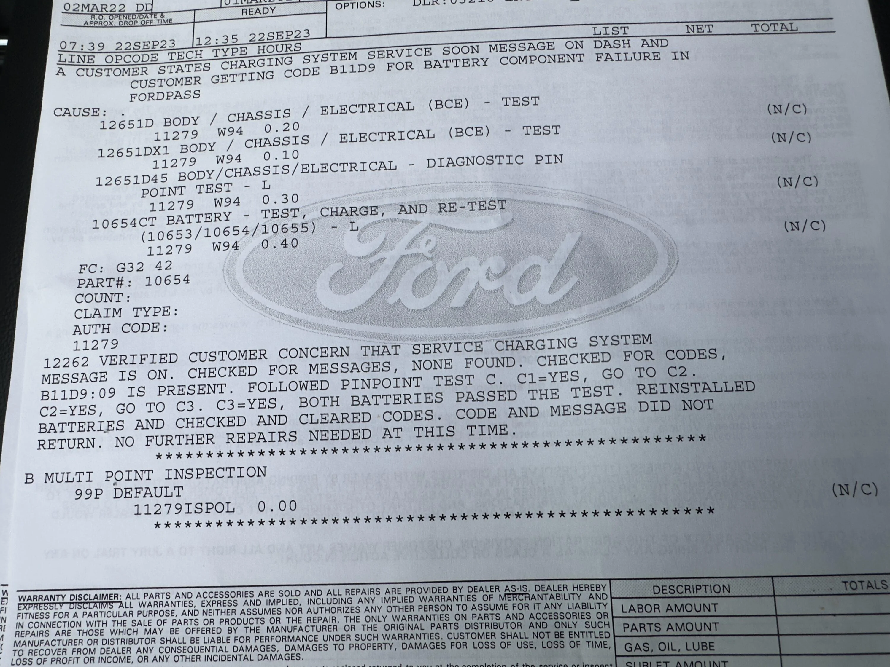 Ford F-150 Another issue "Charging System Service Soon" IMG_3795