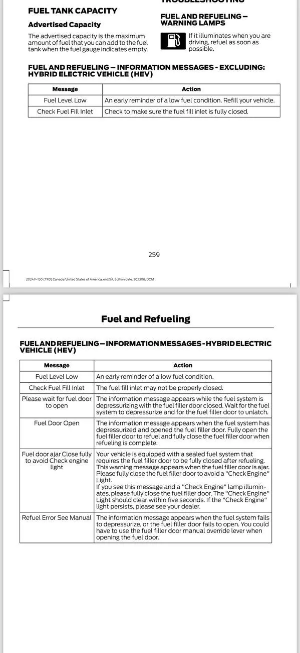 Ford F-150 Refuel Error.  See Manual. IMG_3831